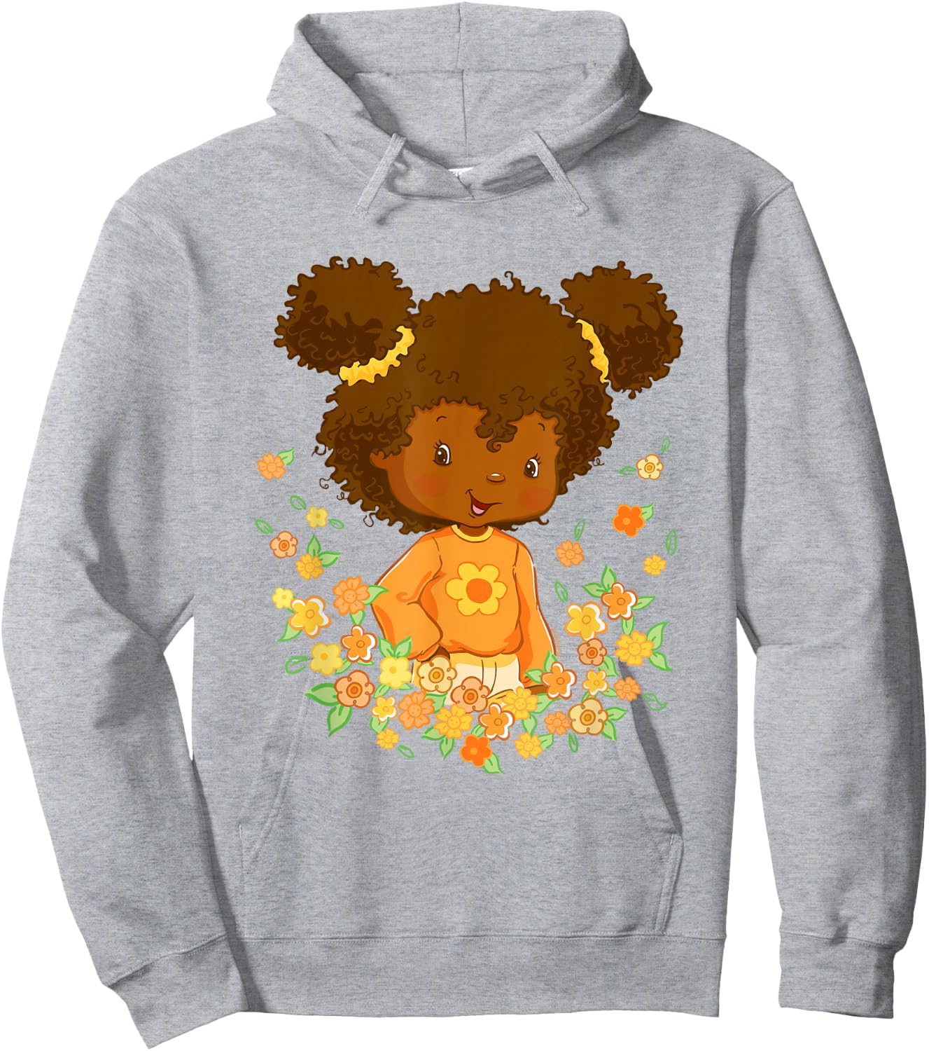 Strawberry Shortcake Orange Blossom Floral Big Chest Logo Hoodie - Hoodie | Ash