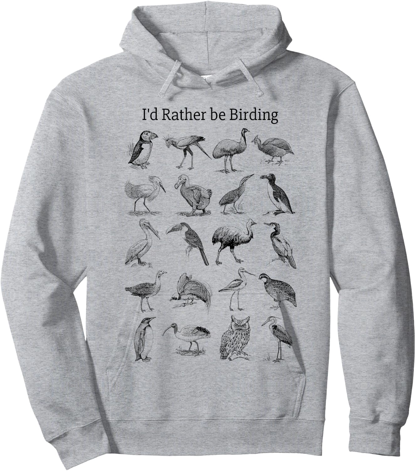 I'd Rather be Birding Hoodie - Hoodie | Ash