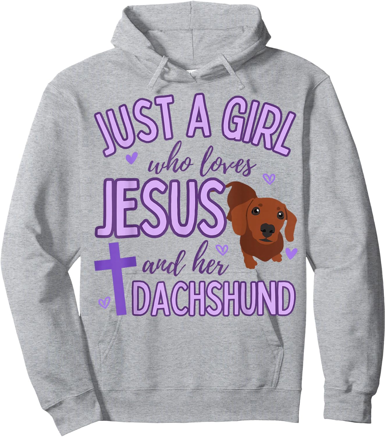Just A Girl Who Loves Jesus and Dachshund Lover Funny Cute Hoodie - Hoodie | Ash
