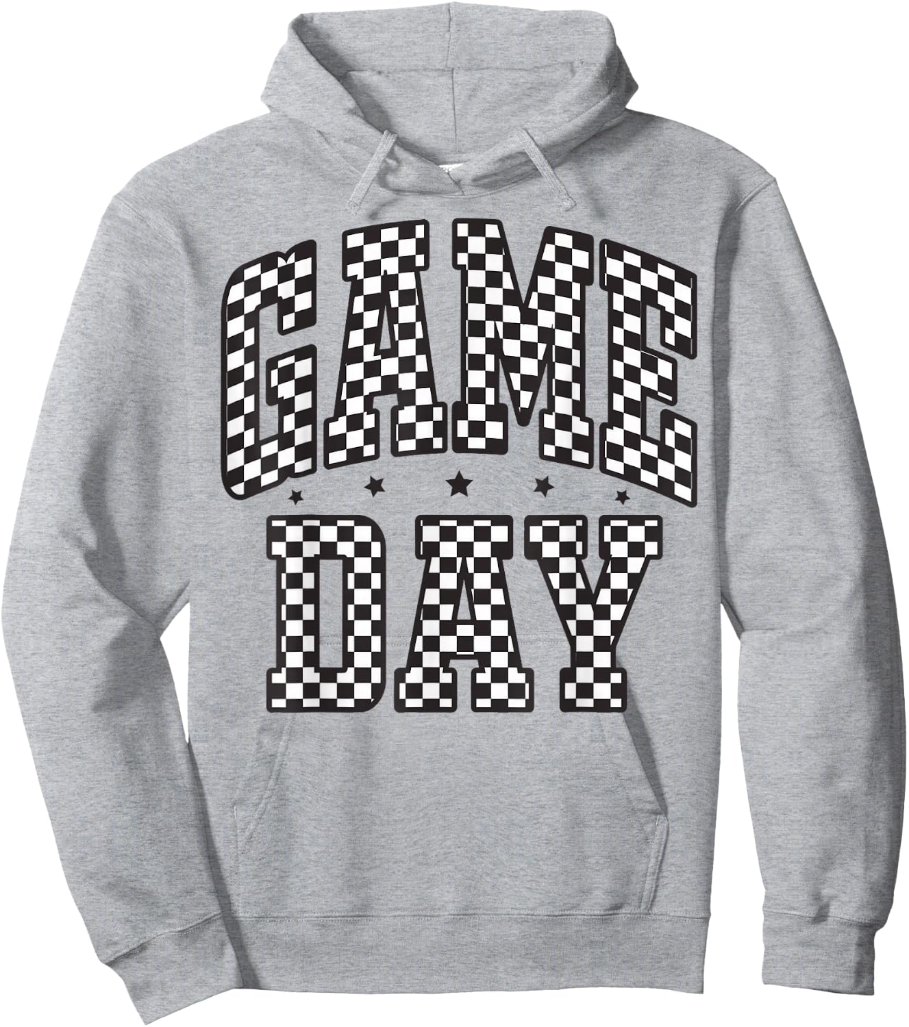Funny Checkered Game Day Football Black White Gift Women Hoodie - Hoodie | Ash