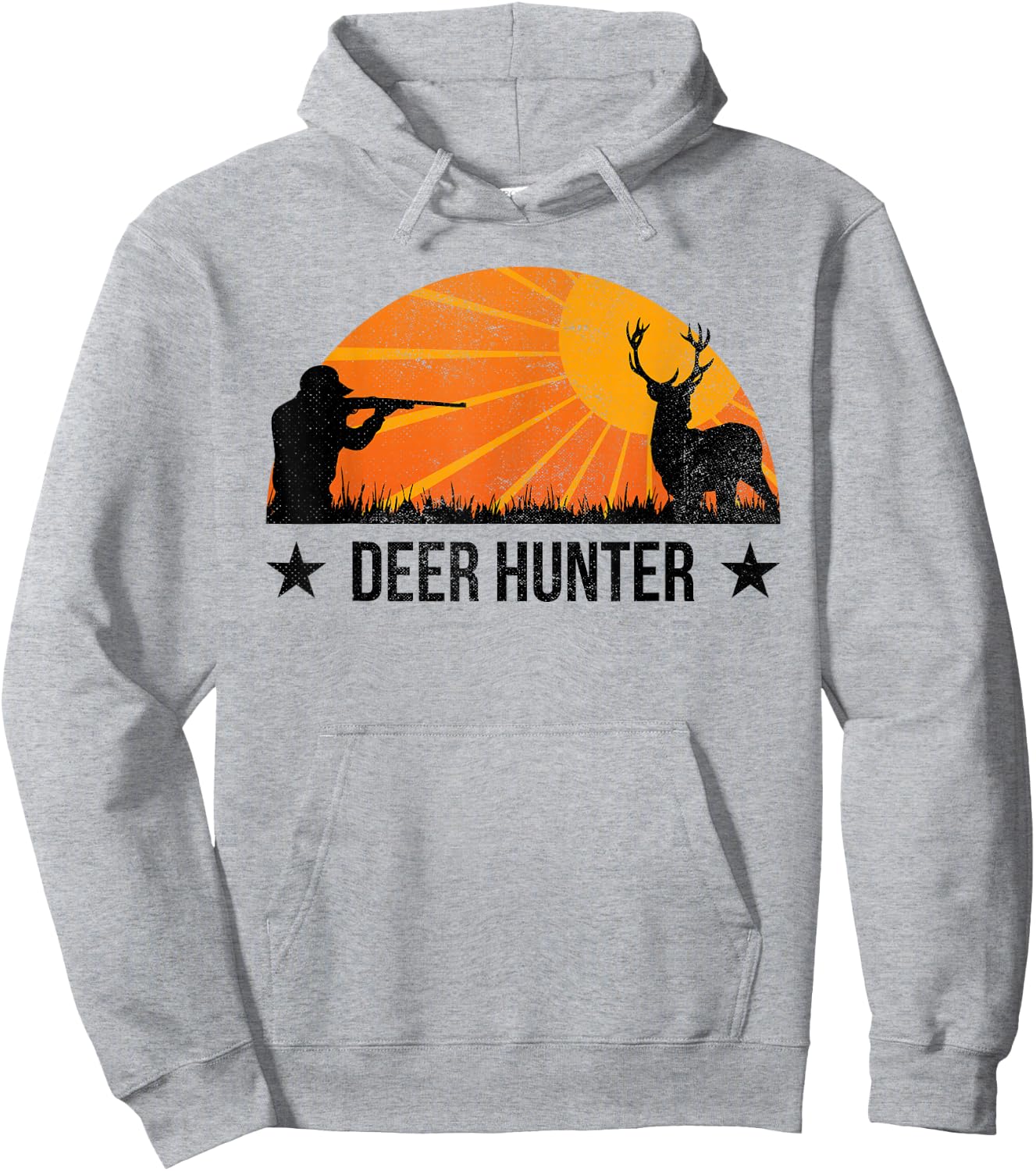 Deer Hunter Deer Hunting Retro Sunset Hoodie - Hoodie | Ash