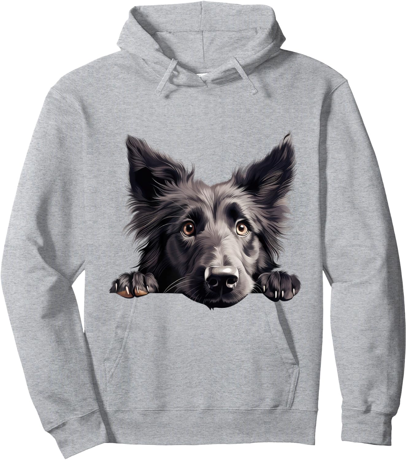 Dog Breed Puppy Belgian Sheepdog Looking for Cuddling Hoodie - Hoodie | Ash