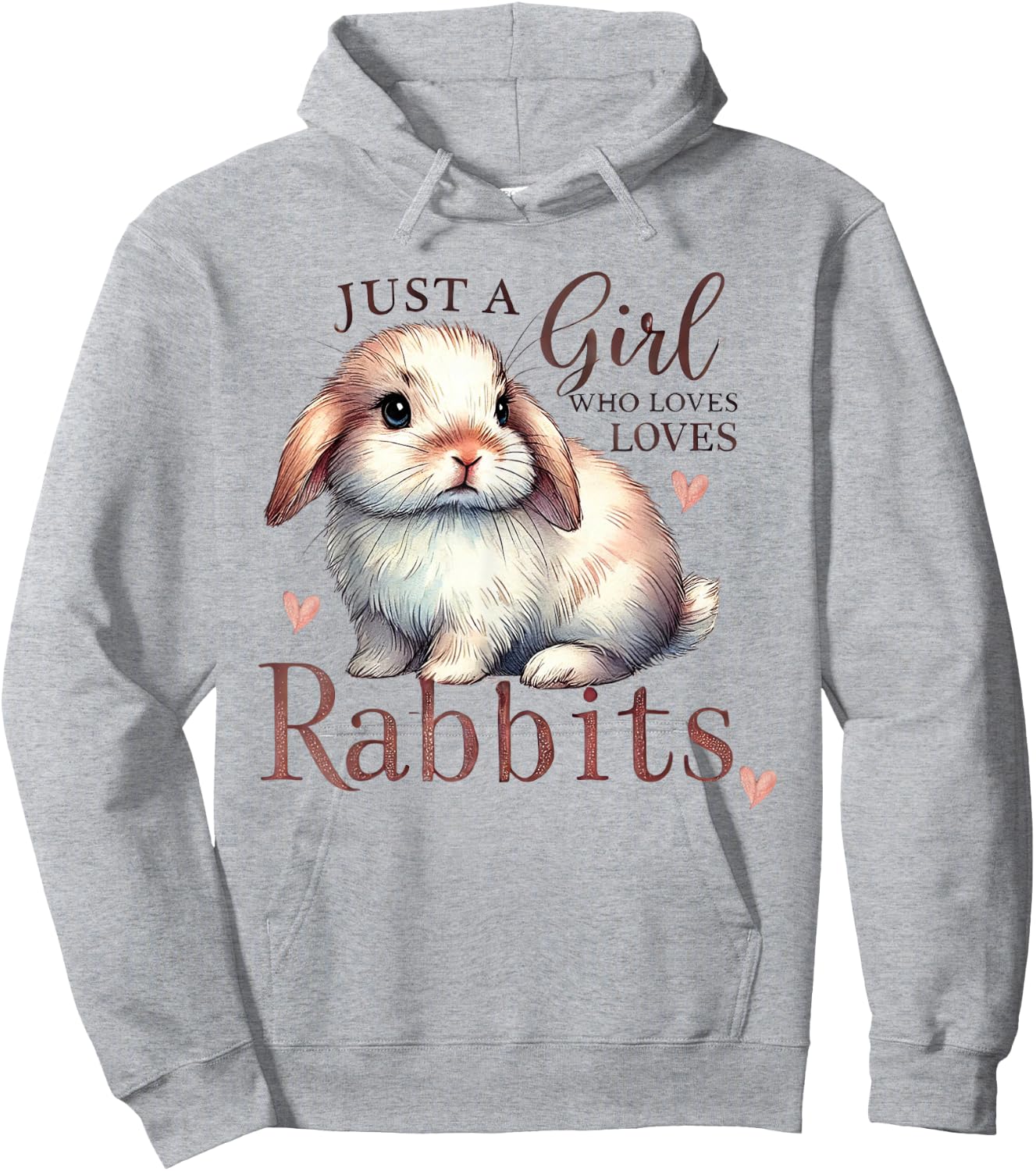 Just A Girl Who Loves Rabbits Cute Toddlers Kids Mom Rabbit Hoodie - Hoodie | Ash