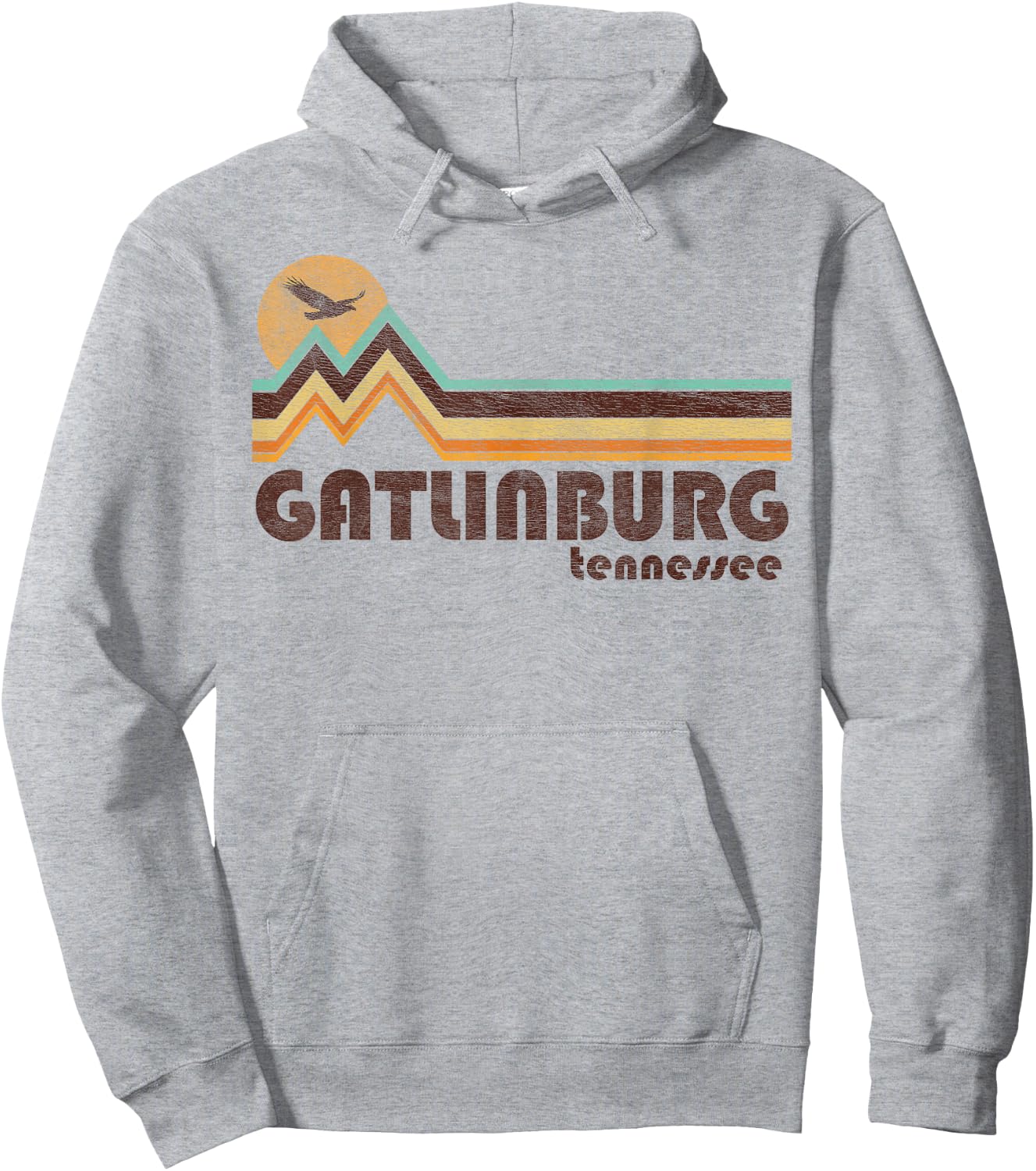 Gatlinburg Tennessee TN 70s 80s Retro Style Vintage Souvenir Hoodie - Hoodie | Ash