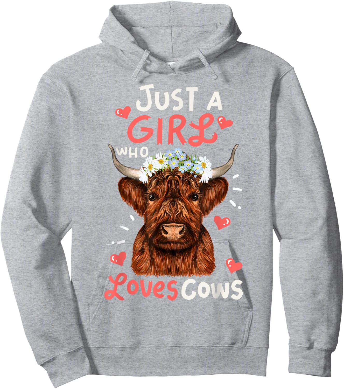 Just Girl Who Love Scottish Highland Cows-Shirt Kids Toddler Hoodie - Hoodie | Ash
