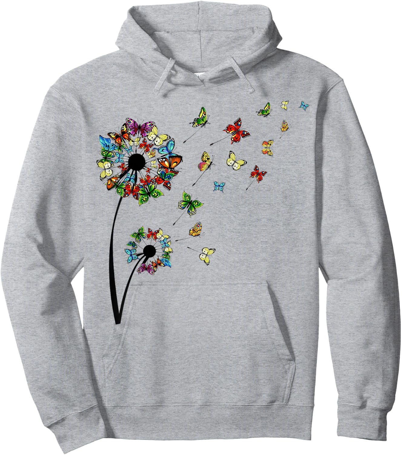 Dandelion Butterflies Shirt Cute Girls Butterfly Hoodie - Hoodie | Ash