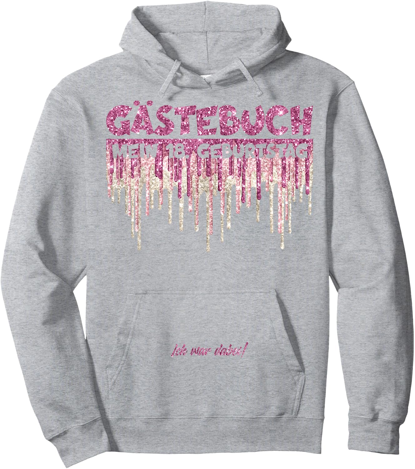 18 Jahre Guest List 18th Birthday Guest Book , White Hoodie - Hoodie | Ash