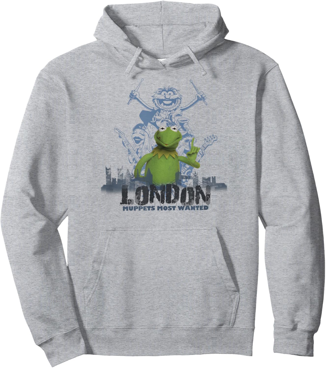 Disney The Muppets Most Wanted Vintage London Kermit Poster Hoodie - Hoodie | Ash