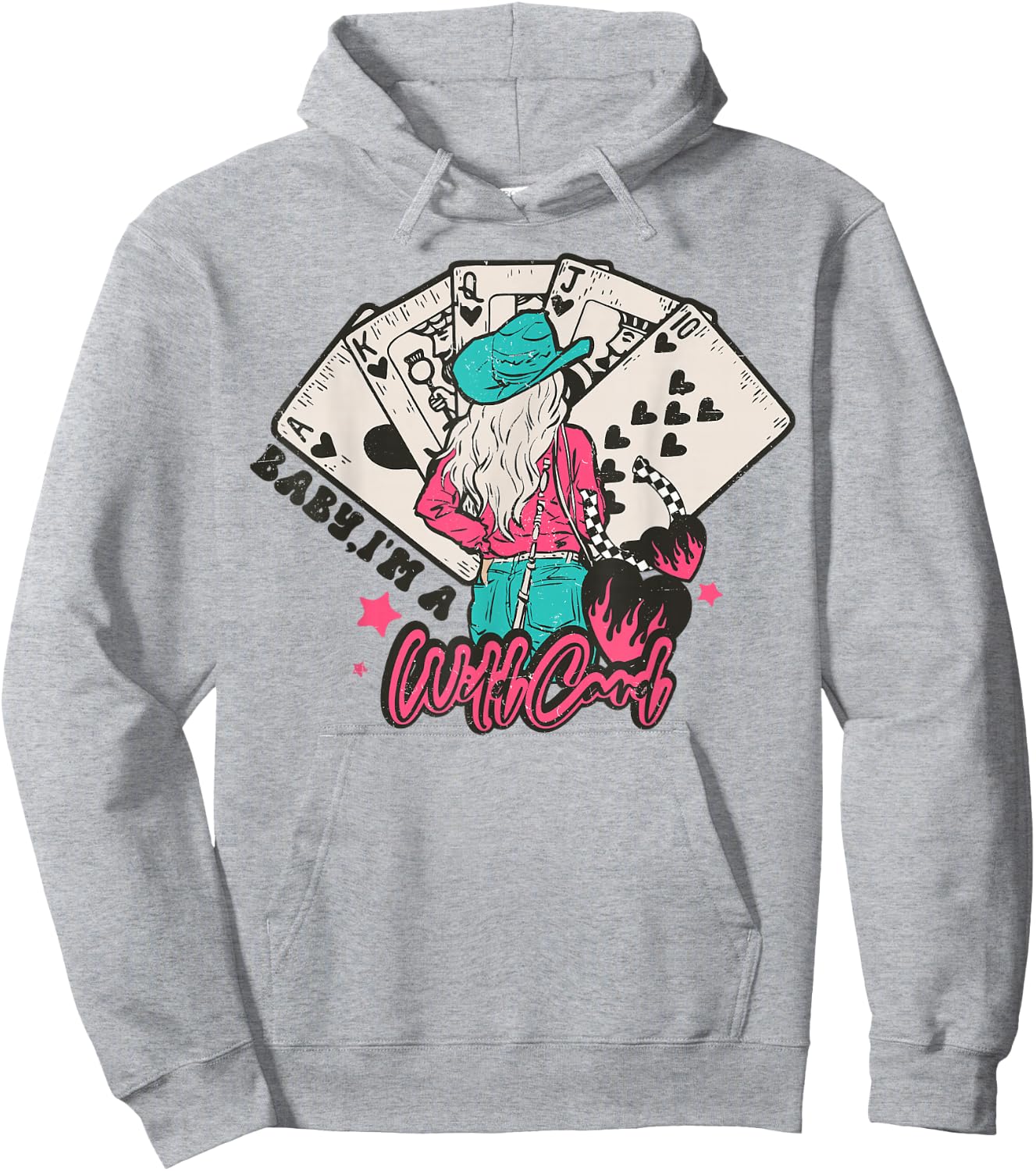Baby I'm a WildCard Western Cowgirl Vintage Country Hoodie - Hoodie | Ash