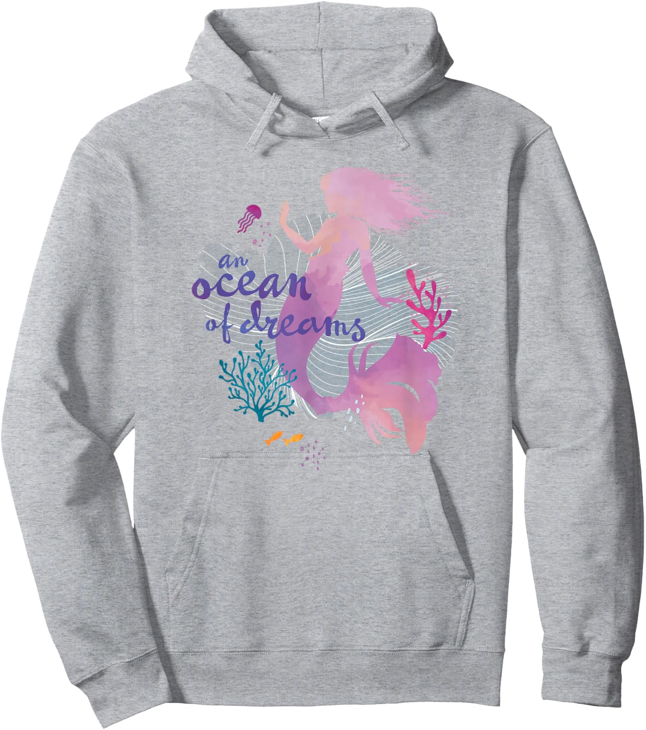 Disney The Little Mermaid An Ocean Of Dreams Silhouette Hoodie - Hoodie | Ash