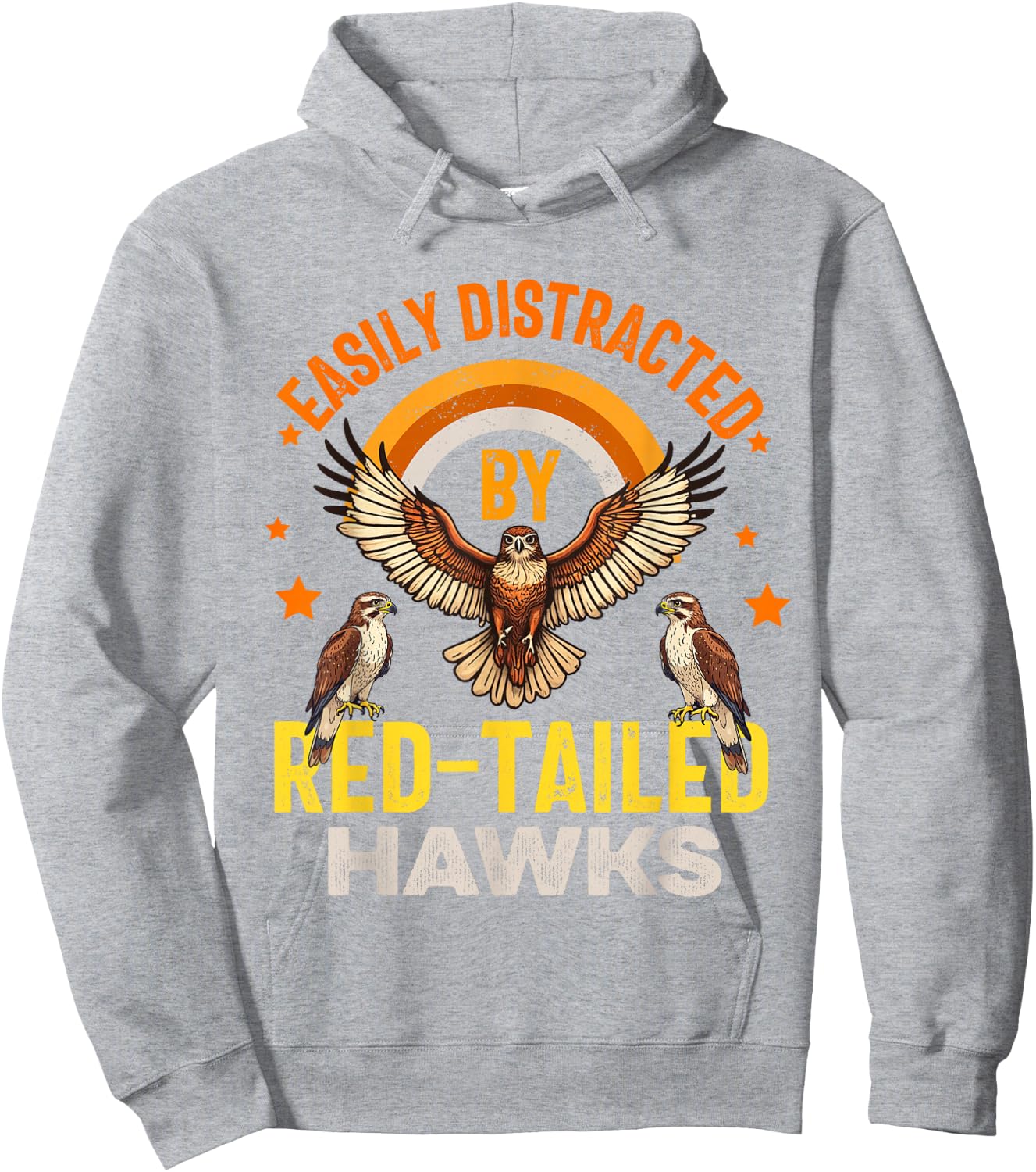 Red Tailed Hawk Chickenhawk Harlan's Hawk Buteo Jamaicensis Hoodie - Hoodie | Ash