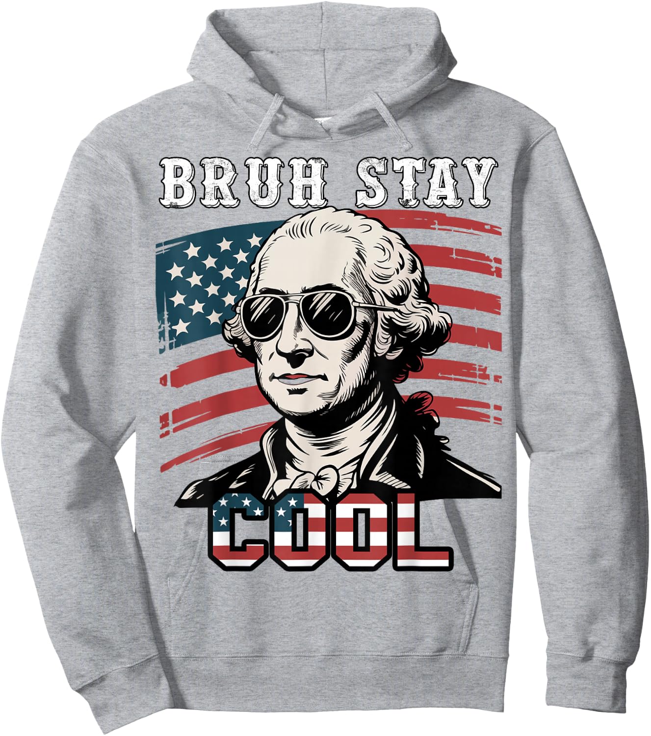Youth Bruh Stay Cool 4th July George-Washington Men Boys Kid Hoodie - Hoodie | Ash