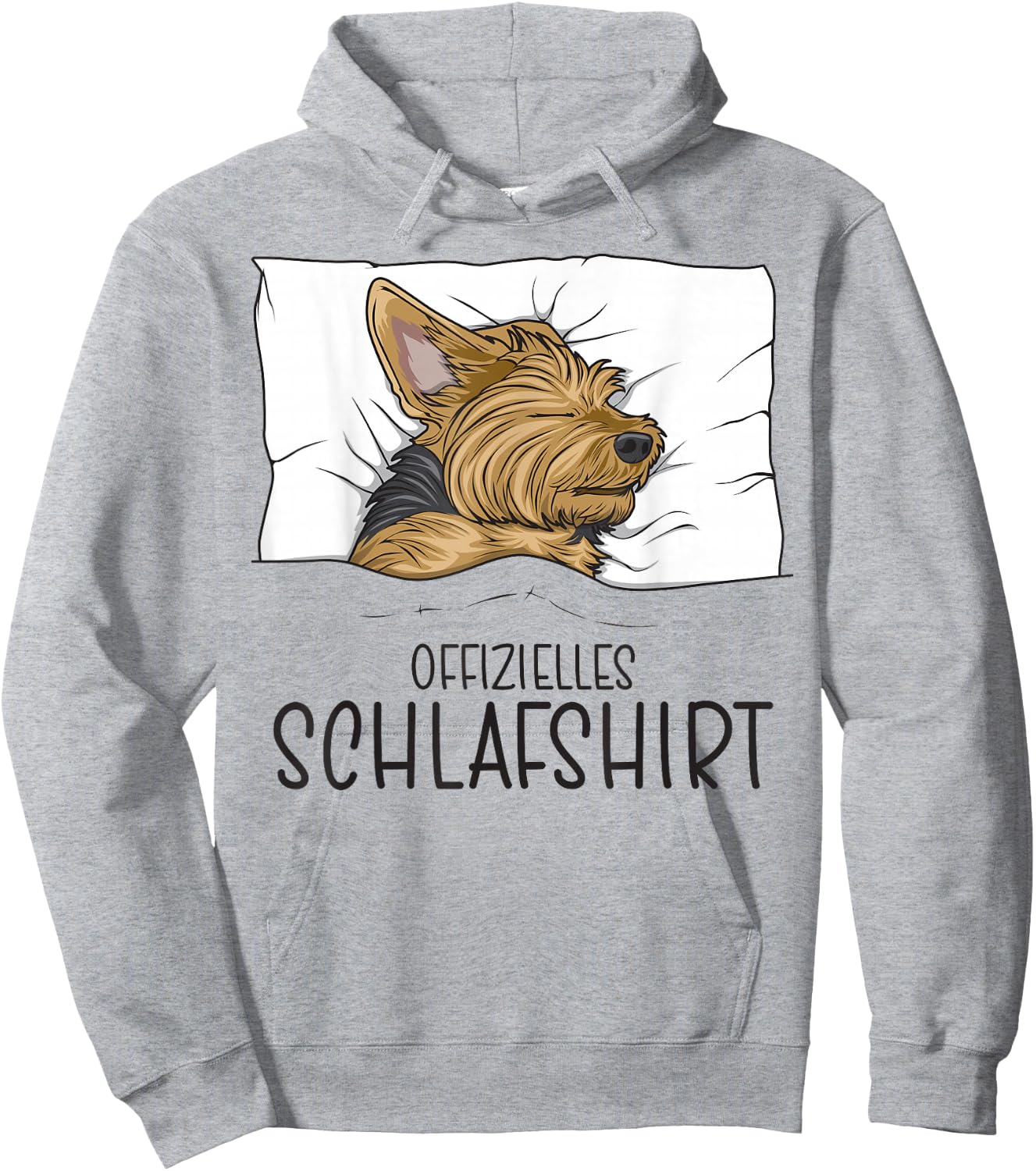 Offizielles Schlafshirt Yorkie Schlafanzug Yorkshire Terrier Hoodie - Hoodie | Ash