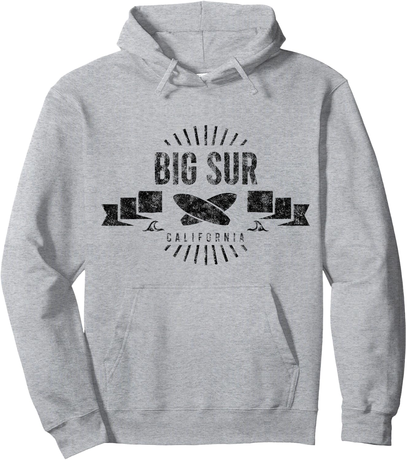 Big Sur Surf Cali Vintage Surfing Beach Retro Surfboard Men Women Girls Kids Hoodie - Hoodie | Ash