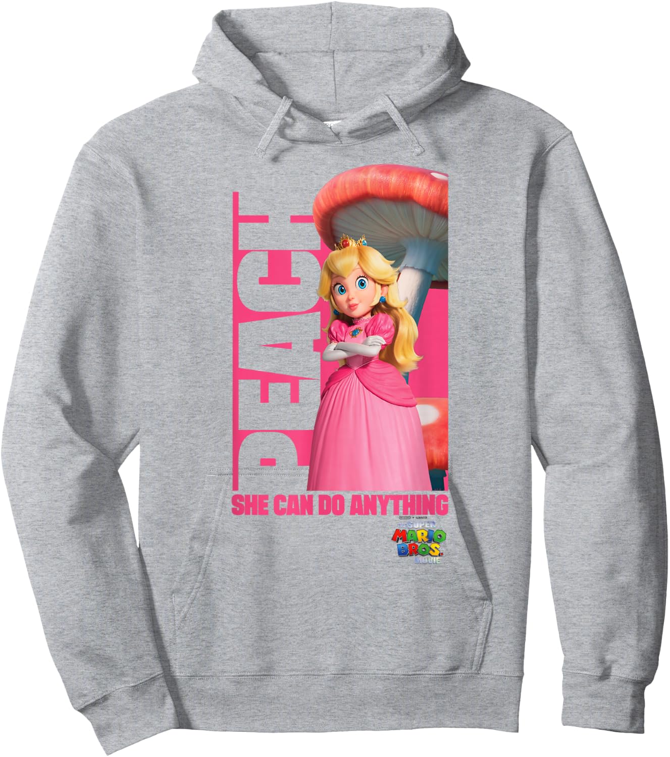 The Super Mario Bros. Movie She Can Do Anything Peach Poster , White Hoodie - Hoodie | Ash
