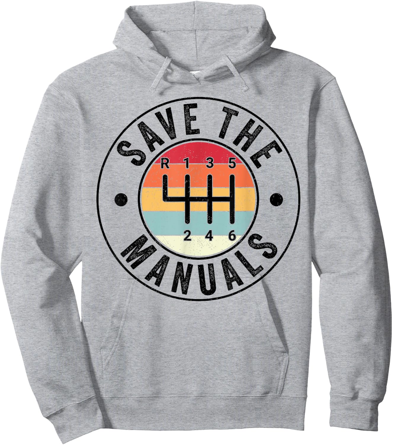 Save The Manuals 6-Gang-Schaltgetriebe, drei Pedale Hoodie - Hoodie | Ash