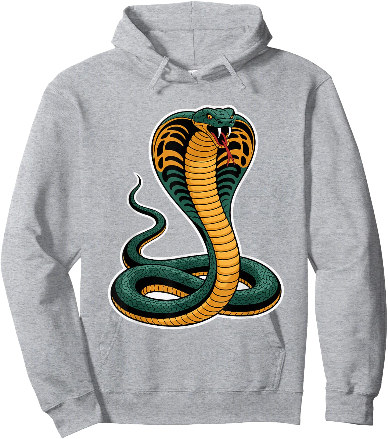 Fierce Cobra Snake Tattoo Style Red Orange Gradient Hoodie - Hoodie | Ash