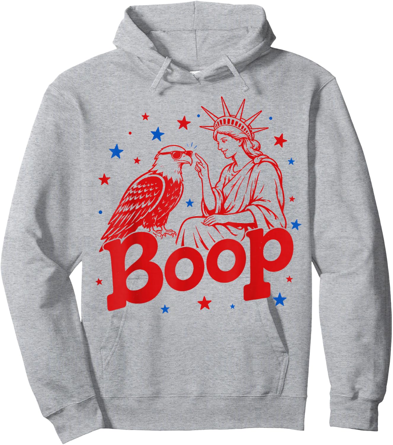 Boop Vintage Girl and Eagle Funny Patriotic Retro Art Hoodie - Hoodie | Ash