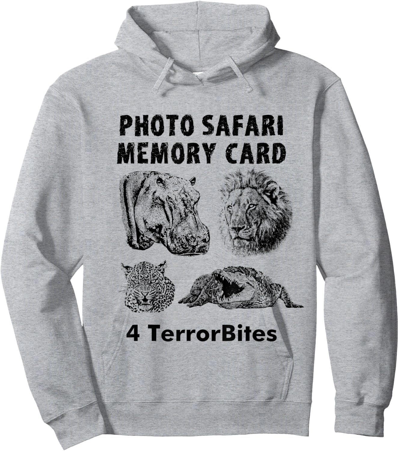 Foto Safari lustige Speicherkarte Terrorbite Artwork Hoodie - Hoodie | Ash
