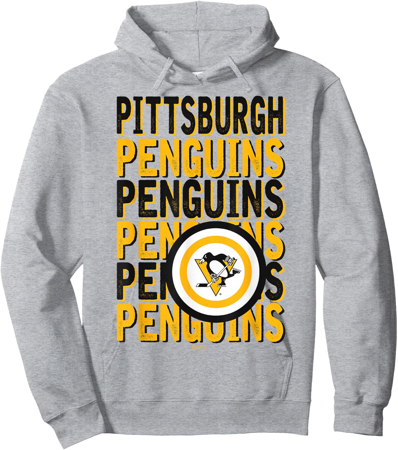 Pittsburgh Penguins Repeat Gray Officially Licensed Hoodie - Hoodie | Ash