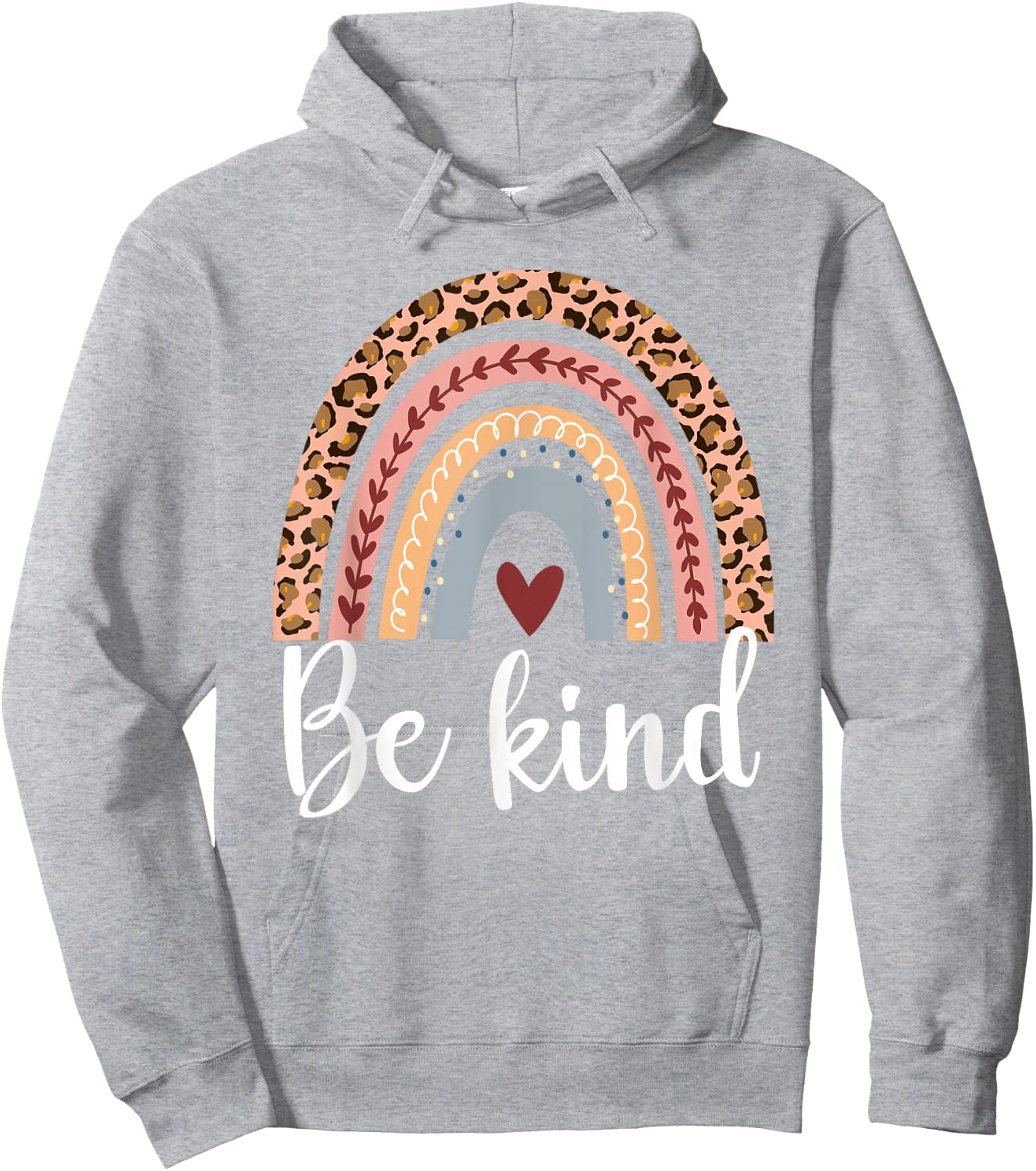 Be kind with leopard rainbow for anti bullying unity day Hoodie - Hoodie | Ash