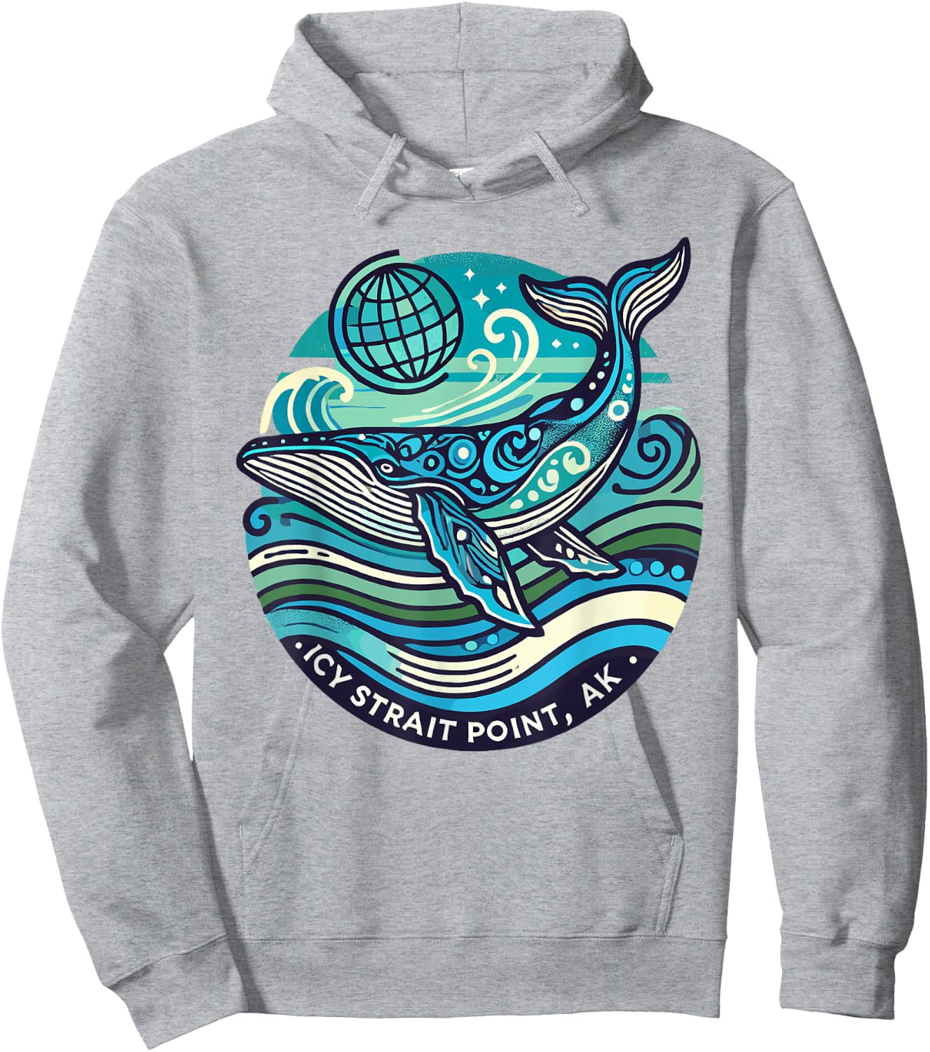 Icy Strait Point, AK Shirt Alaska Adventure Moose Hoodie - Hoodie | Ash