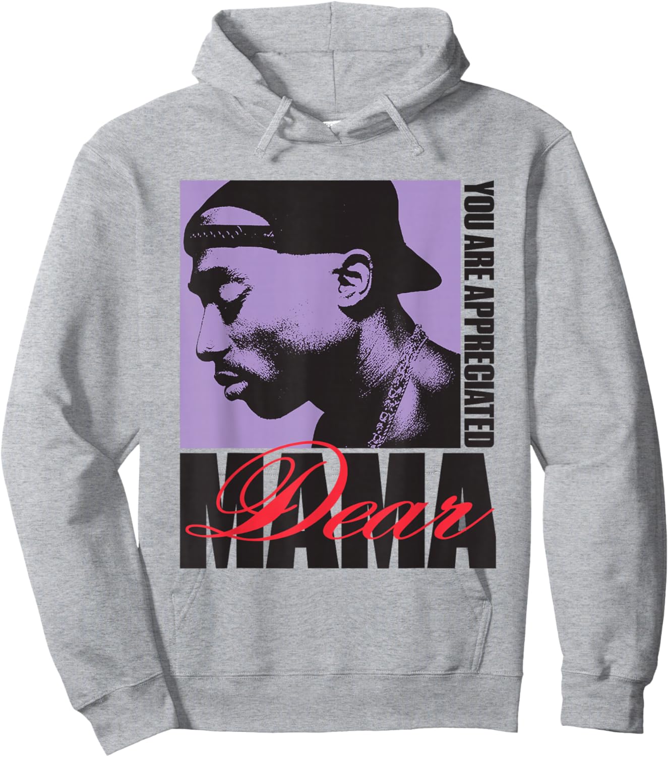 Official Tupac Dear Mama Evalued , White Hoodie - Hoodie | Ash