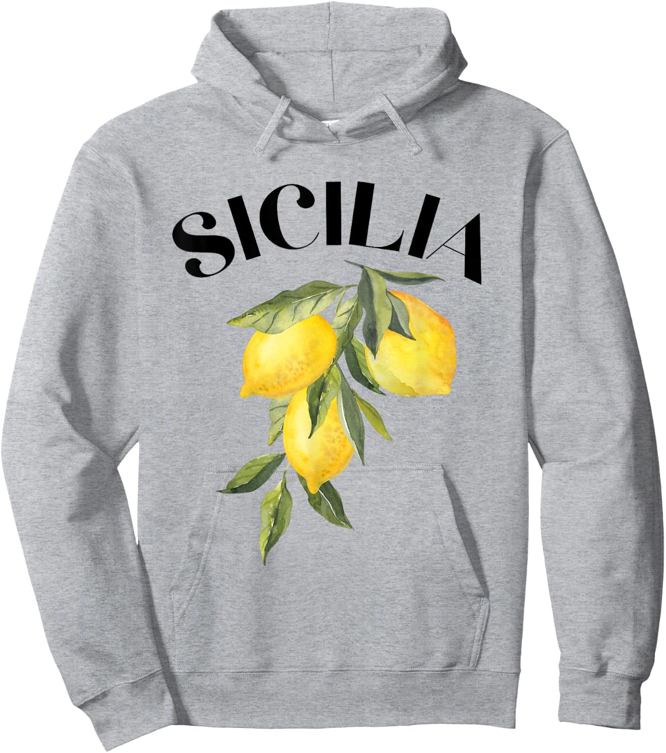 Sicily Lemon Art Italian Fruit Lover Italy Sicilia Vintage Hoodie - Hoodie | Ash