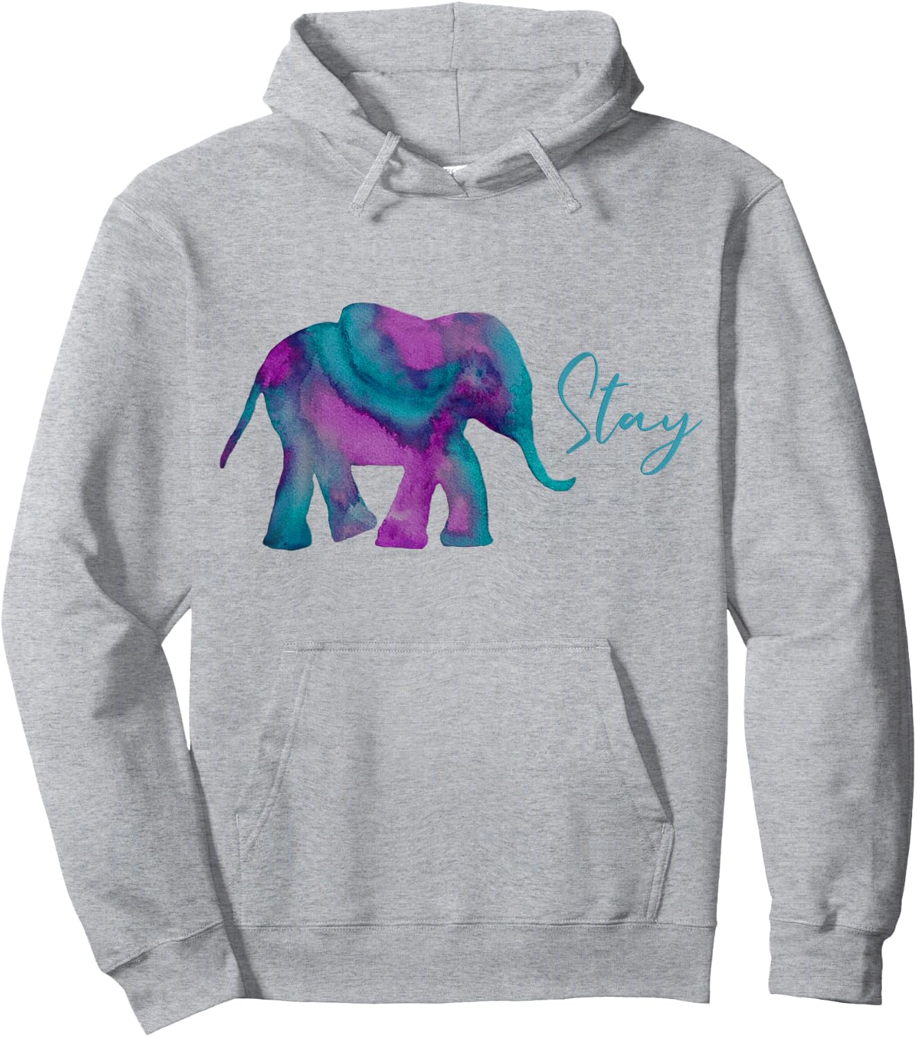 Stay Suicide Prevention Teal Purple Elephant Mental Health Hoodie - Hoodie | Ash