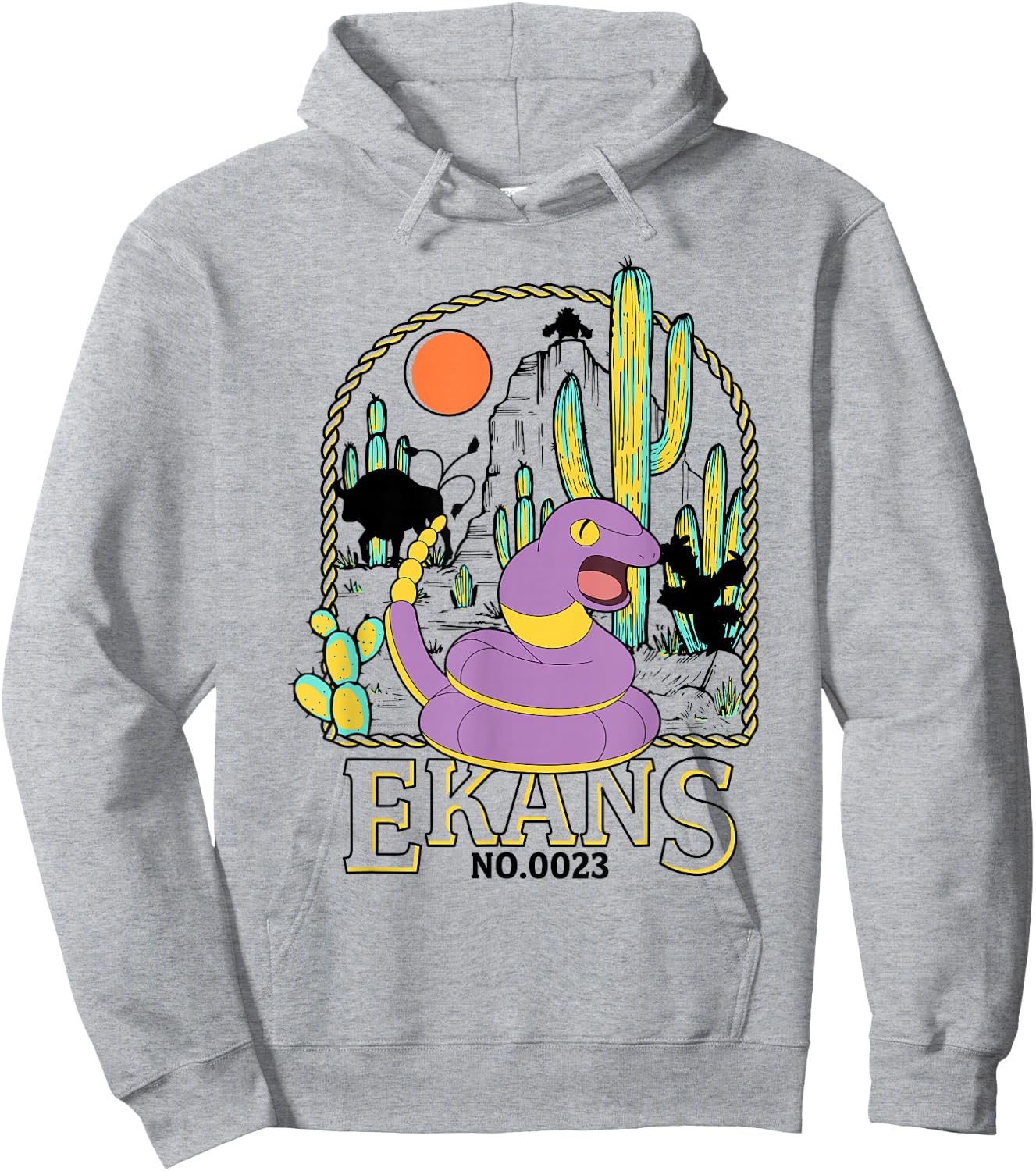 Pokémon Ekans No. 0023 Desert Sun Lasso Frame Portrait Hoodie - Hoodie | Ash