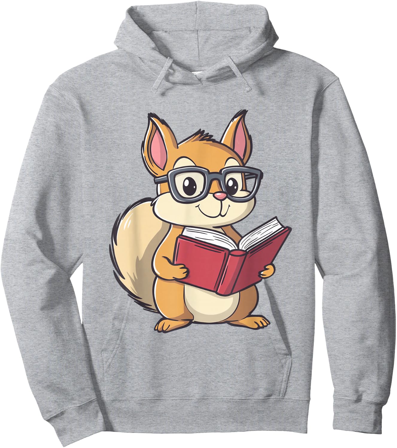 Squirrel Reading Book for Boys Girls Kids Bookworm Hoodie - Hoodie | Ash