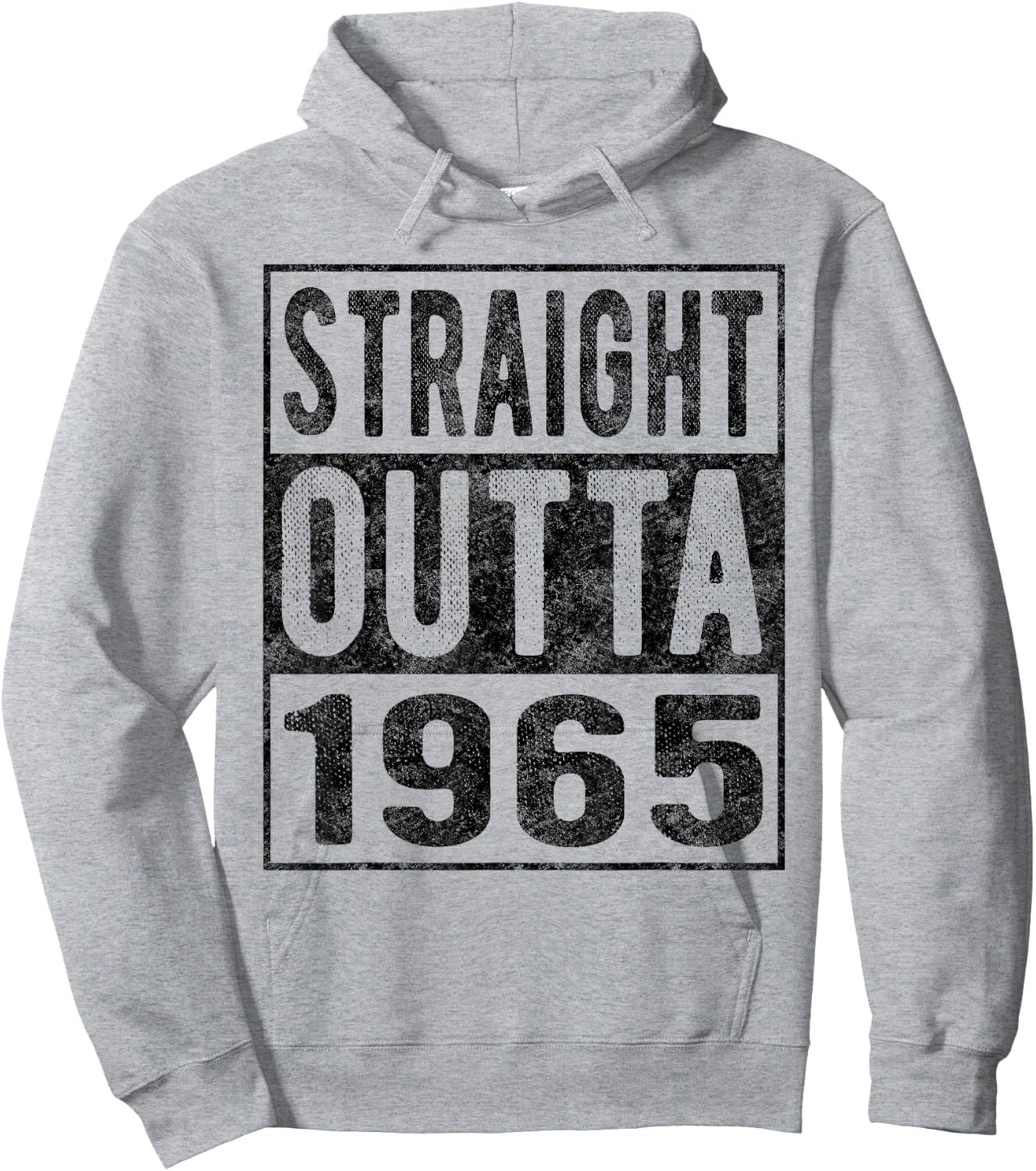 Straight Outta 1965, Fun Distressed Born 1965 Birthday Gift Hoodie - Hoodie | Ash
