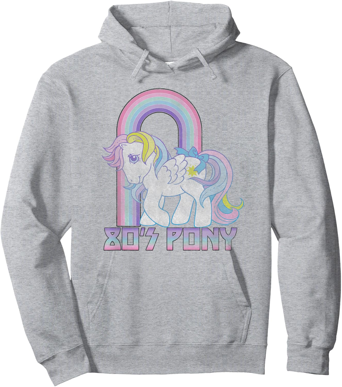 My Little Pony Starshine Retro 80's Pony Rainbow Logo Hoodie - Hoodie | Ash