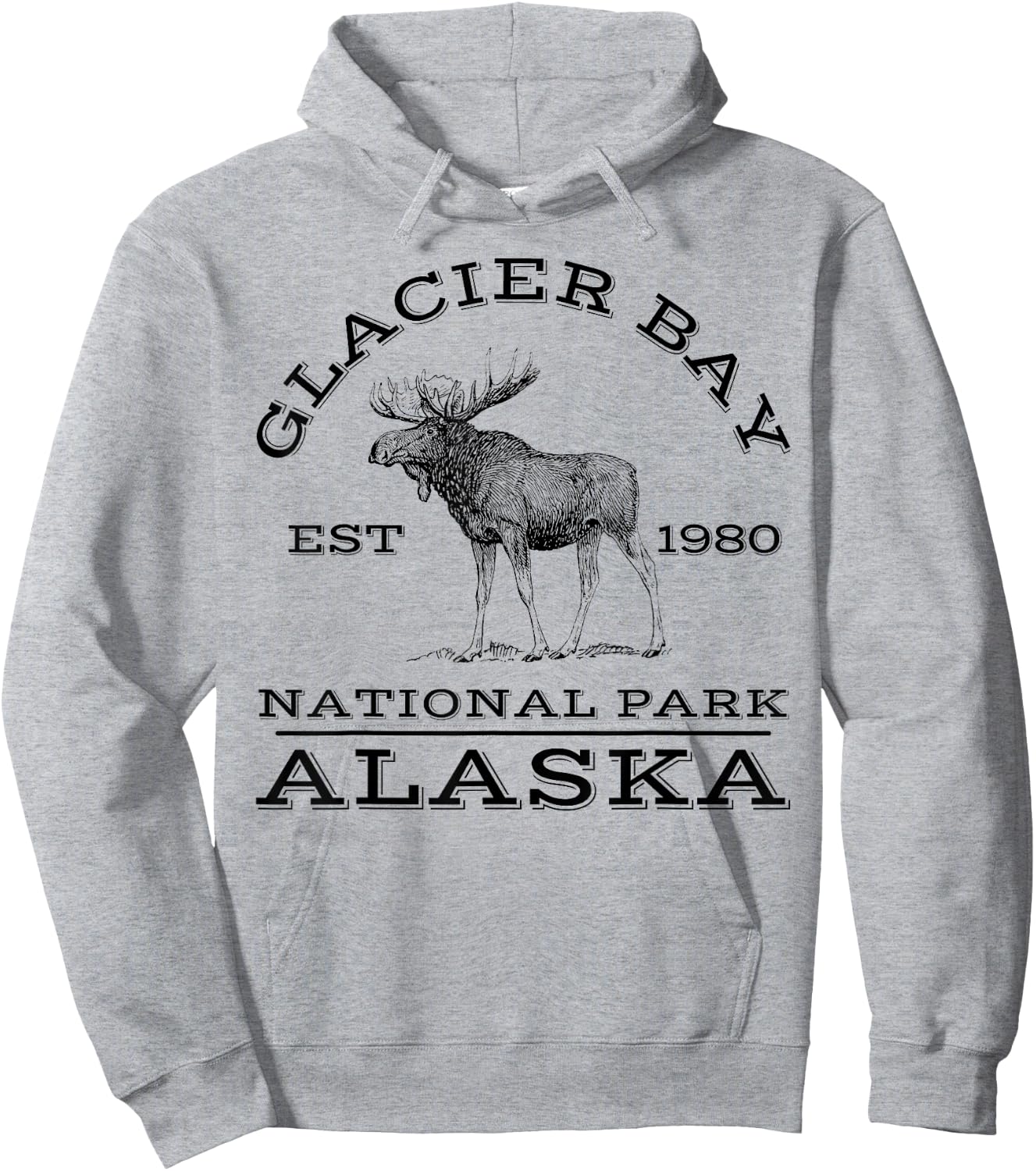 Glacier Bay National Park Alaska Moose Hiking Outdoors Hoodie - Hoodie | Ash