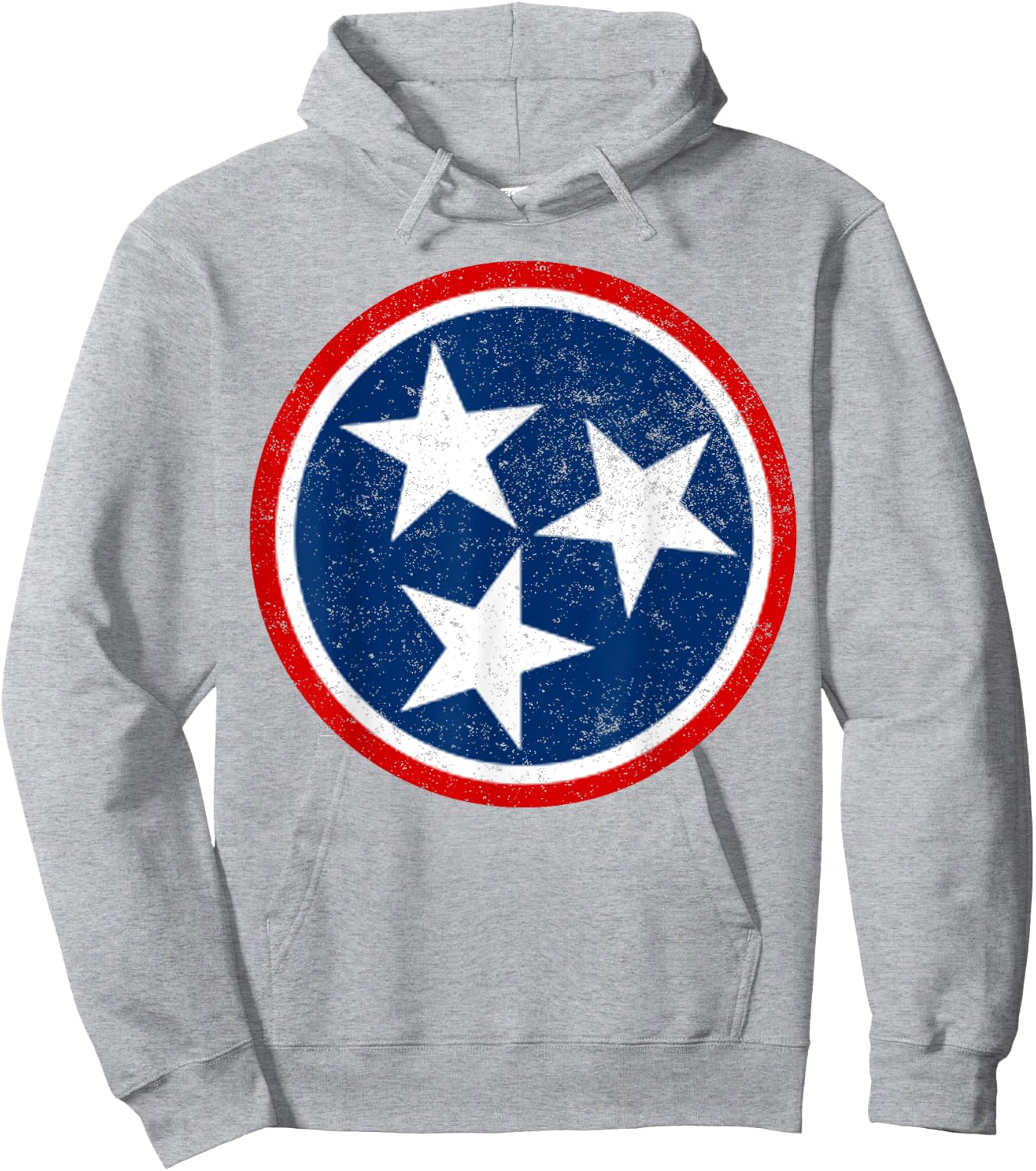 Tennessee Volunteer State - Distressed Tristar Flag Shirt Hoodie - Hoodie | Ash