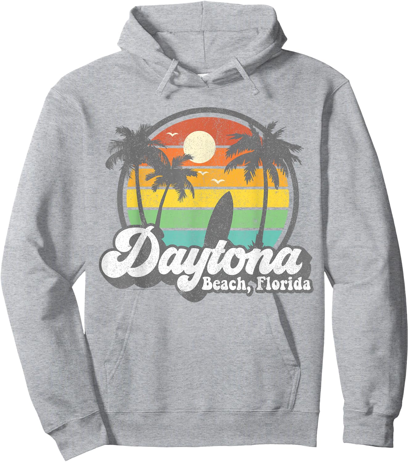 Vintage Daytona Beach Florida Surfing Retro 70's Surf Gift Women Girls Kids Hoodie - Hoodie | Ash