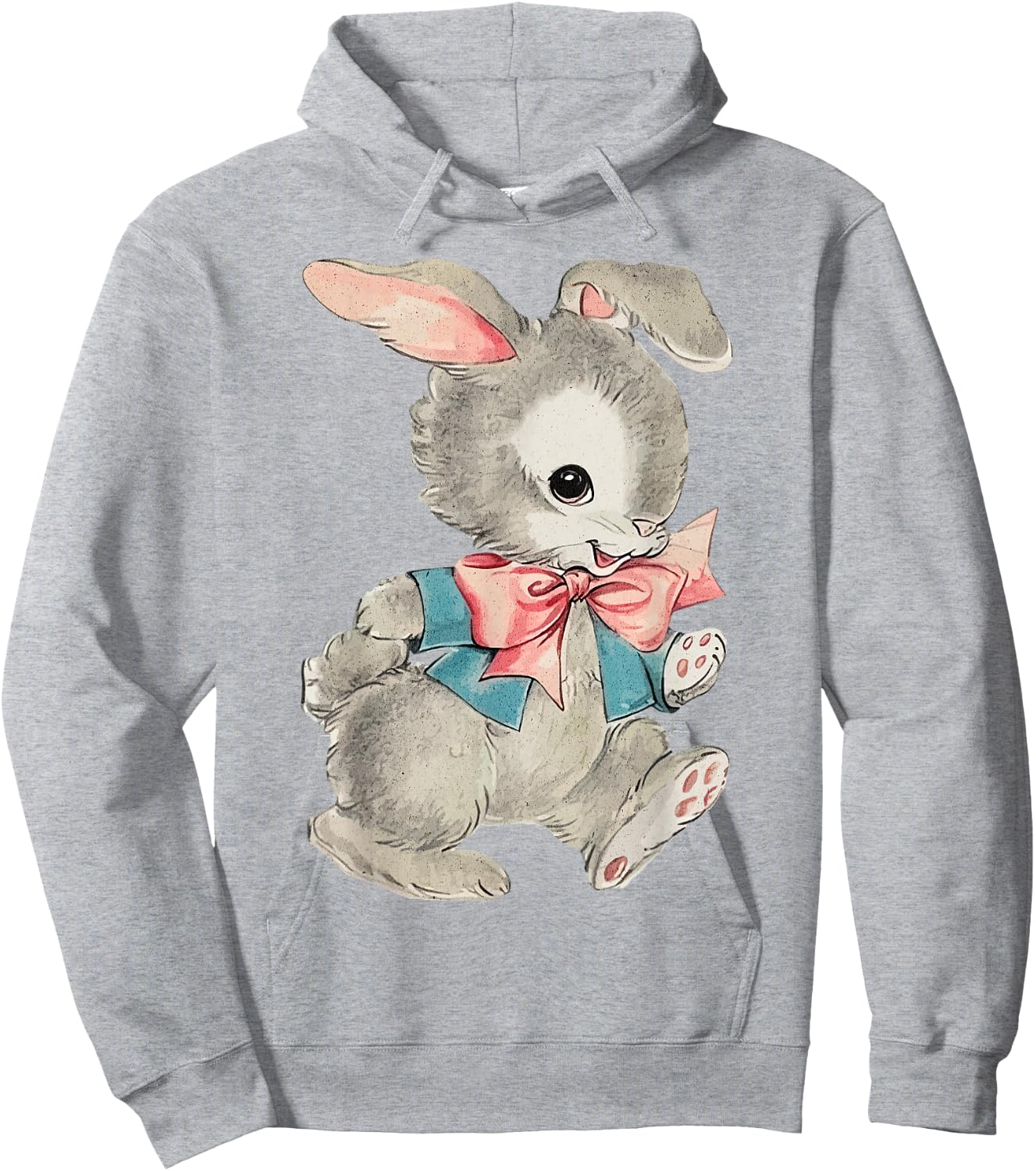 Vintage Easter Cute Easter Bunny Rabbit Spring Retro Vintage Hoodie - Hoodie | Ash