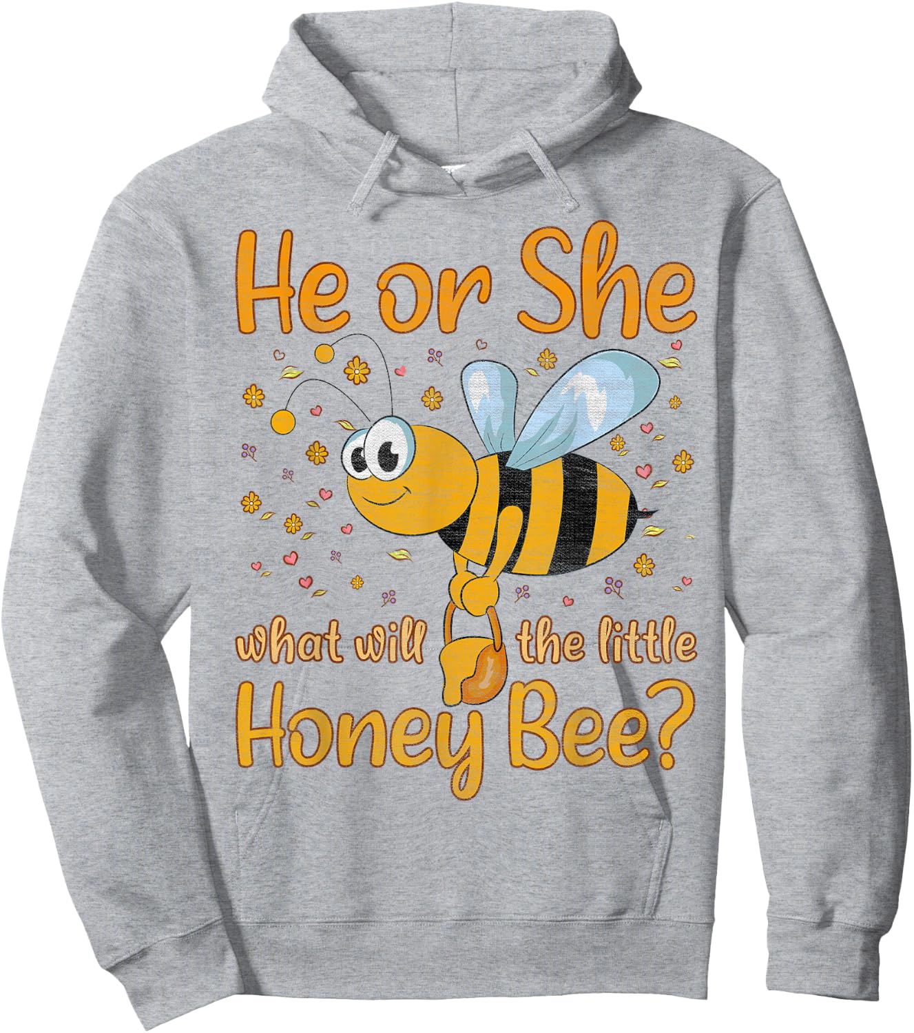 Her or She what will the little Honey Bee - Gender Reveal Hoodie - Hoodie | Ash