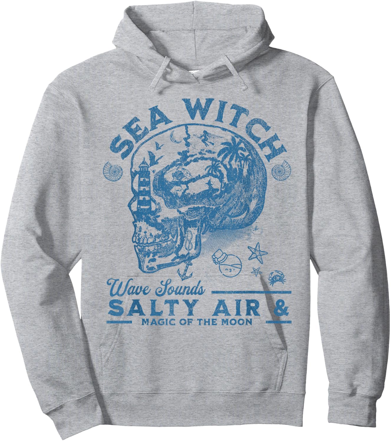 Sea Witch Wave Sounds Salty Air and Magic of the Moon Hoodie - Hoodie | Ash