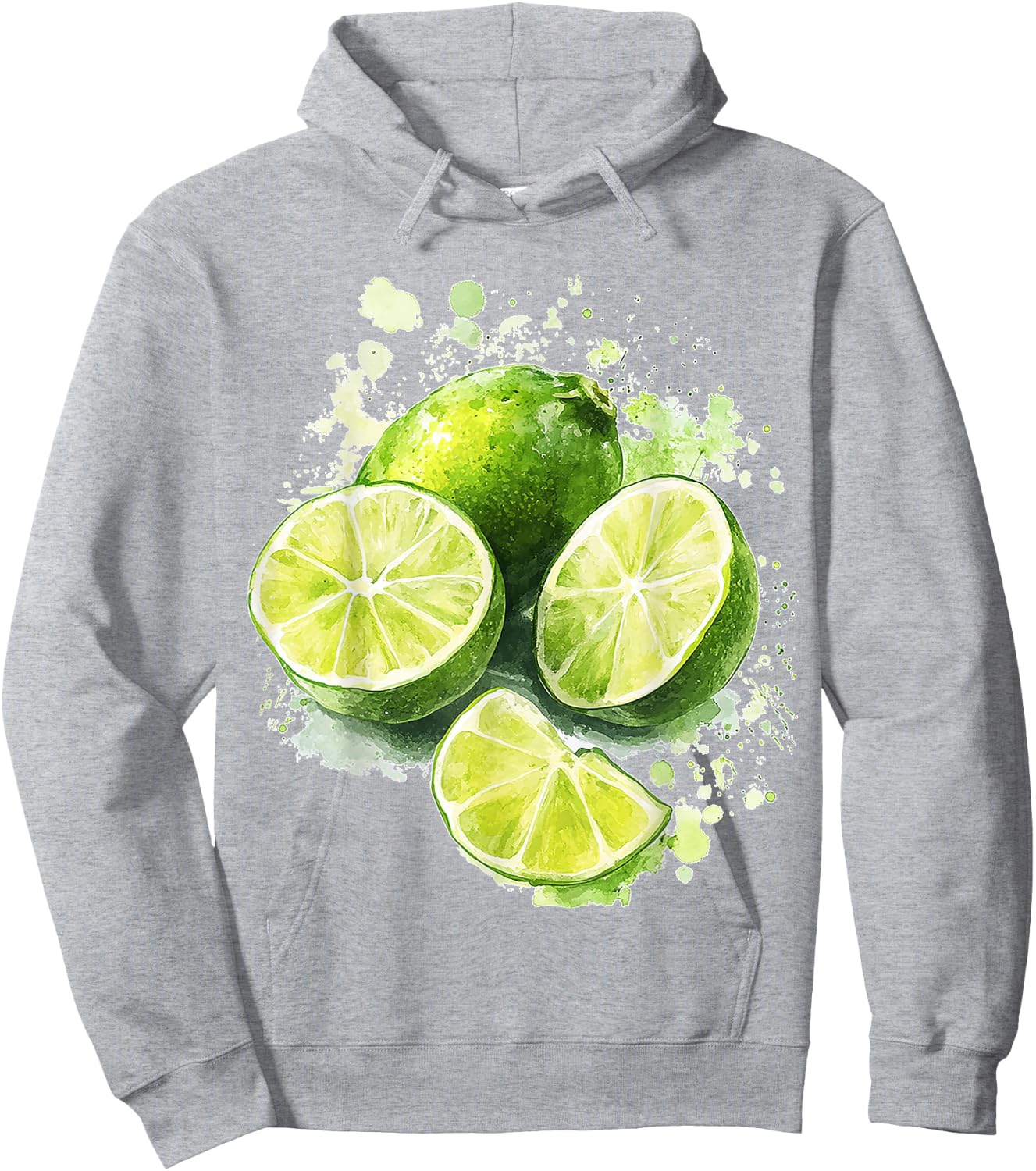 Lime Fruit Graphic Watercolor Art Lime , White Hoodie - Hoodie | Ash