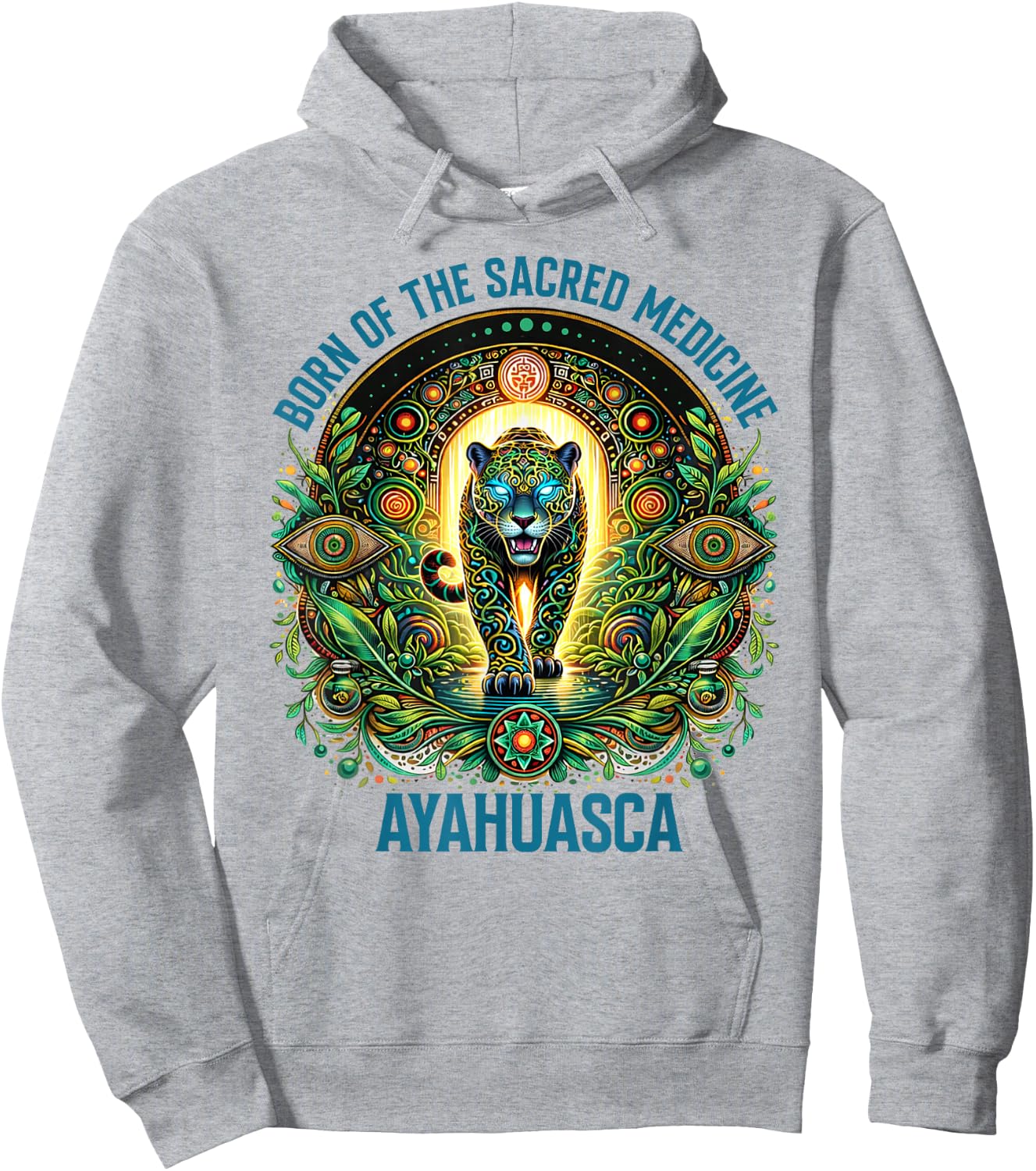 Ayahuasca Psychedelic Born of Scared Medicine Ayahuasca Hoodie - Hoodie | Ash
