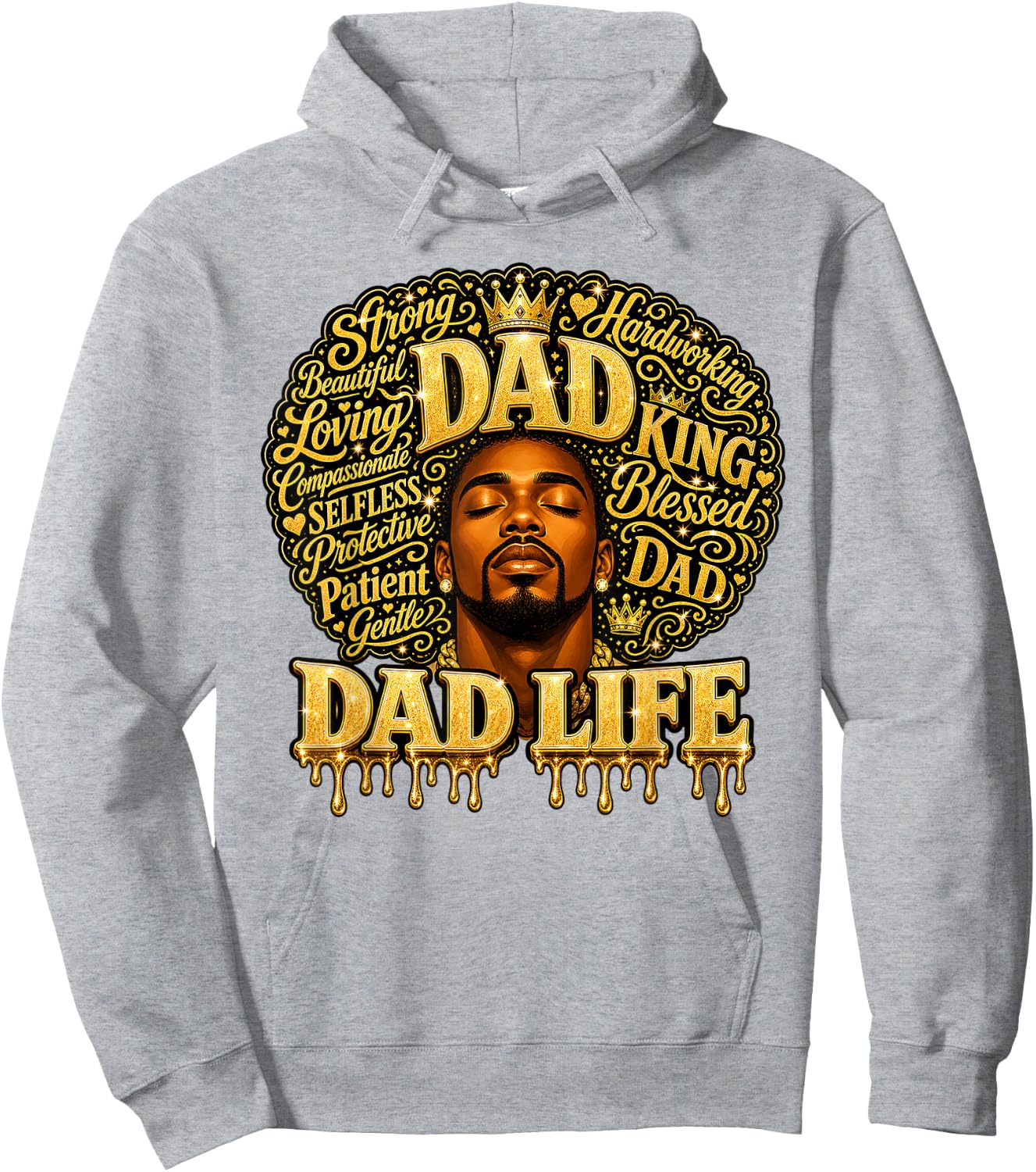 Retro Black Dad Life African American Fathers Day Juneteenth Hoodie - Hoodie | Ash