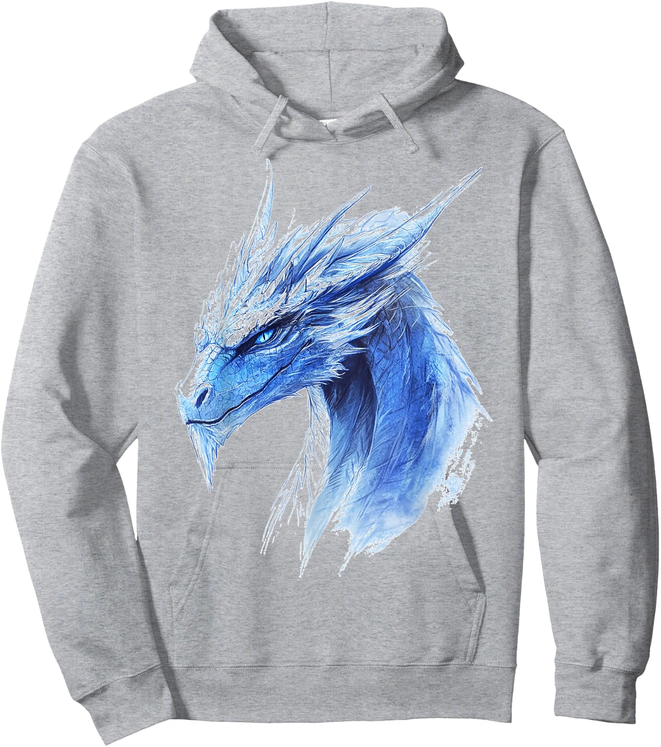 Ice Dragon Motif Mythical Illustration Ice Dragon Hoodie - Hoodie | Ash