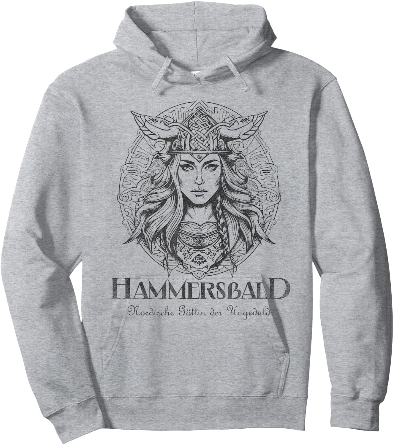 Vikinger - The Nordic Goddess of Impatience Hammersbald , gray Hoodie - Hoodie | Ash