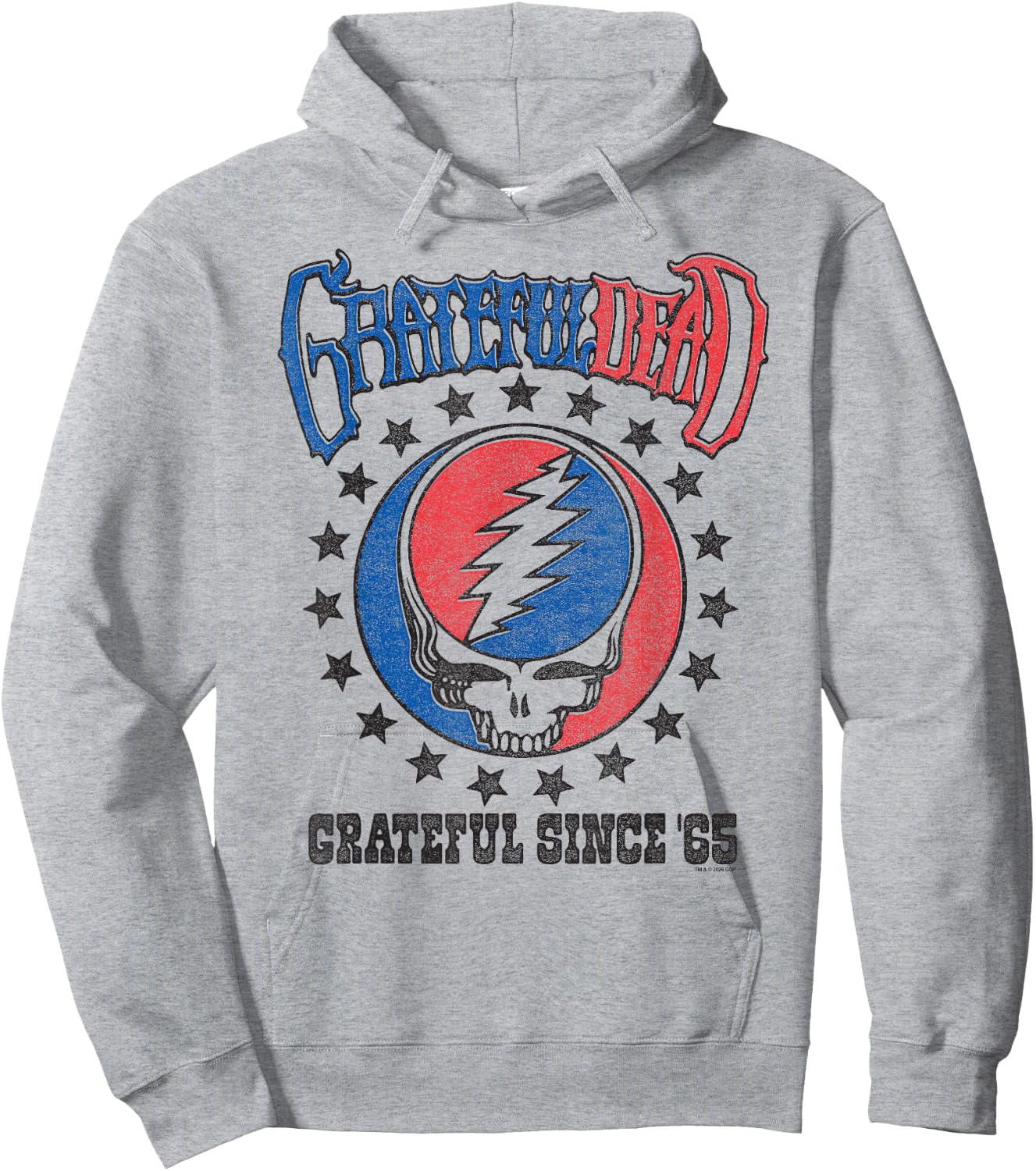 Grateful Dead Since '65 Steal Your Face and Stars Retro Band Hoodie - Hoodie | Ash