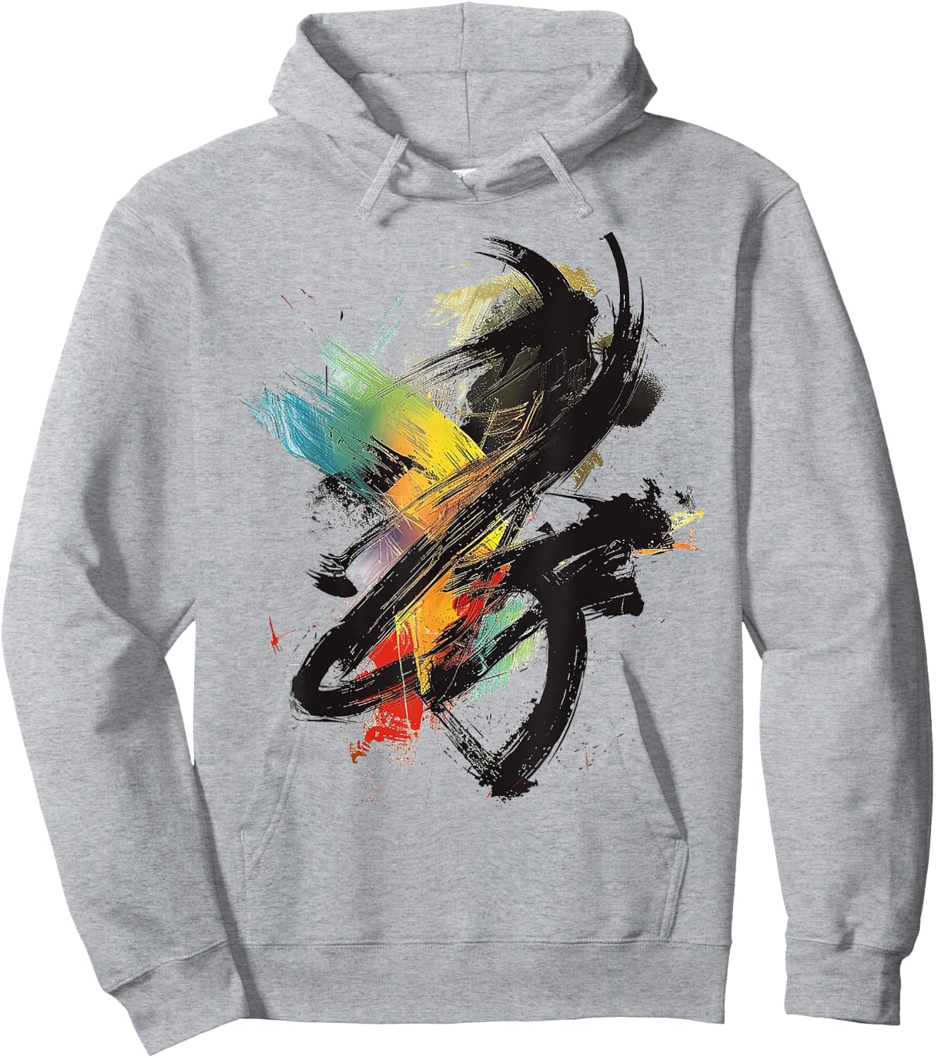 Abstract Art Colorful Graphic Art Painting , white, S Hoodie - Hoodie | Ash