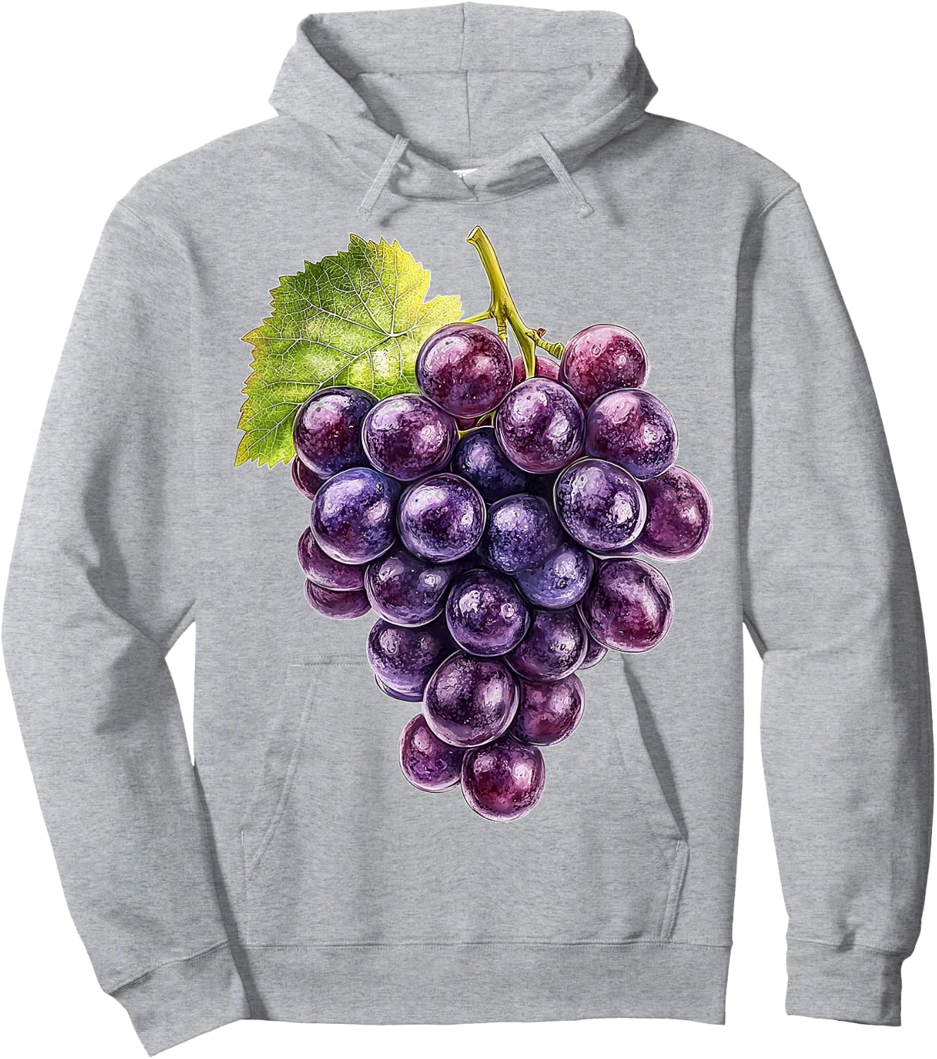 Grapes Fruit Motif Art Grapes Hoodie - Hoodie | Ash