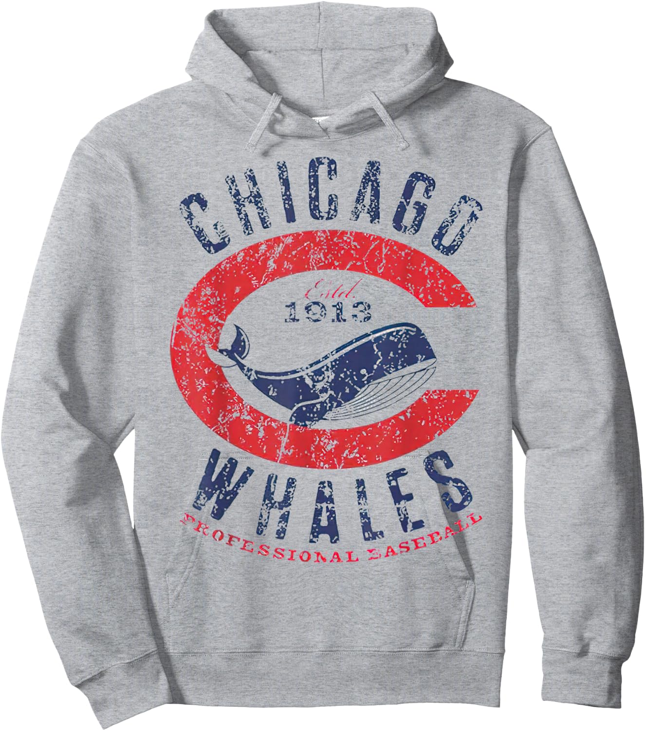 Chicago Whales Baseball Team Nostalgic Retro Hoodie - Hoodie | Ash
