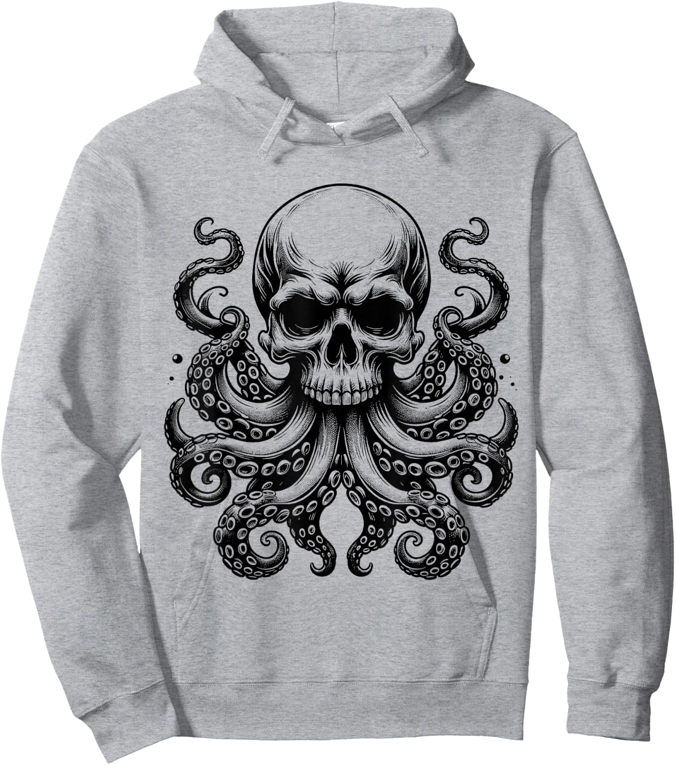 Octopus Skull Monster Kraken Skull Hoodie - Hoodie | Ash