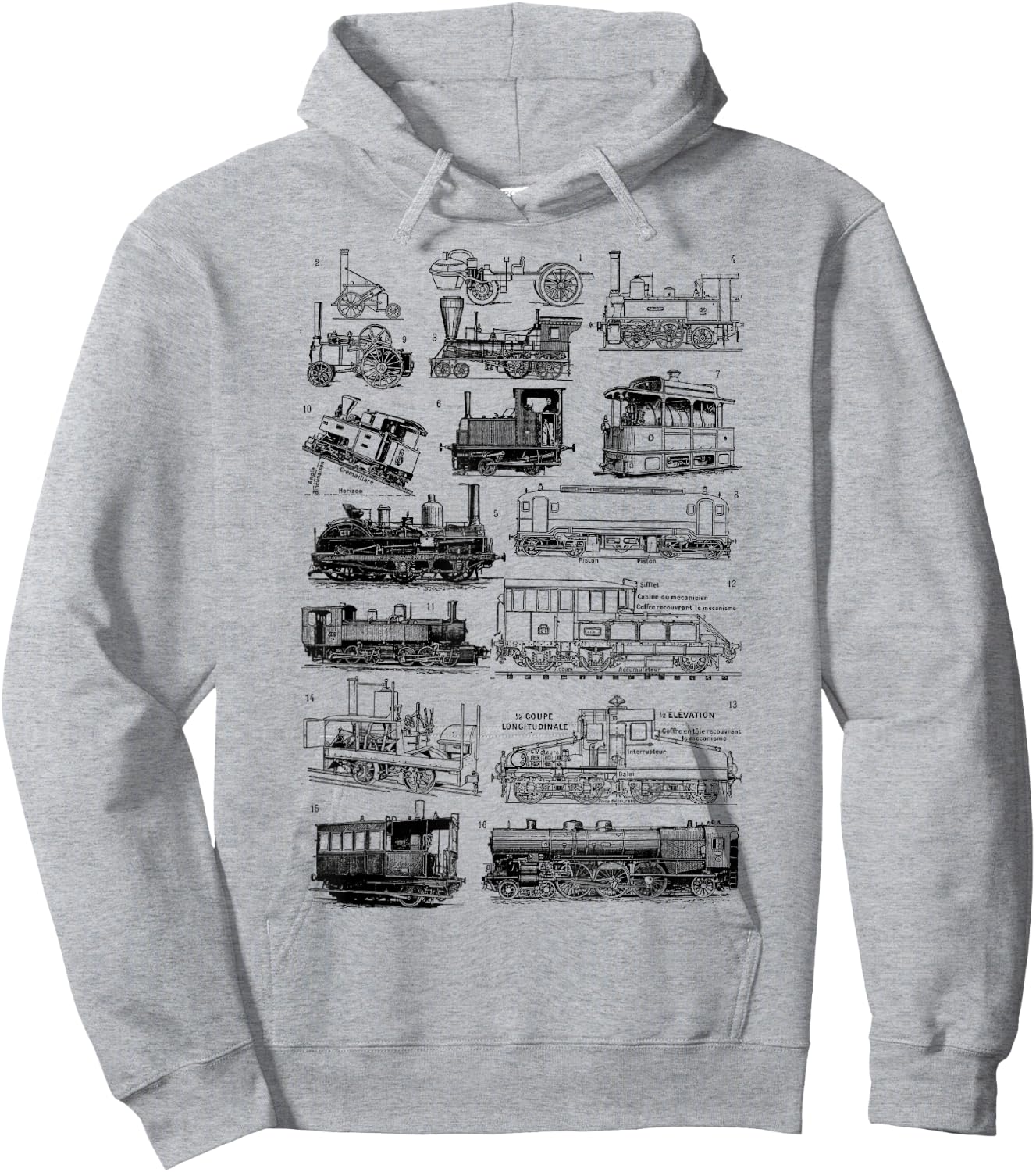 Steam Train Steam Locomotives , grey Hoodie - Hoodie | Ash